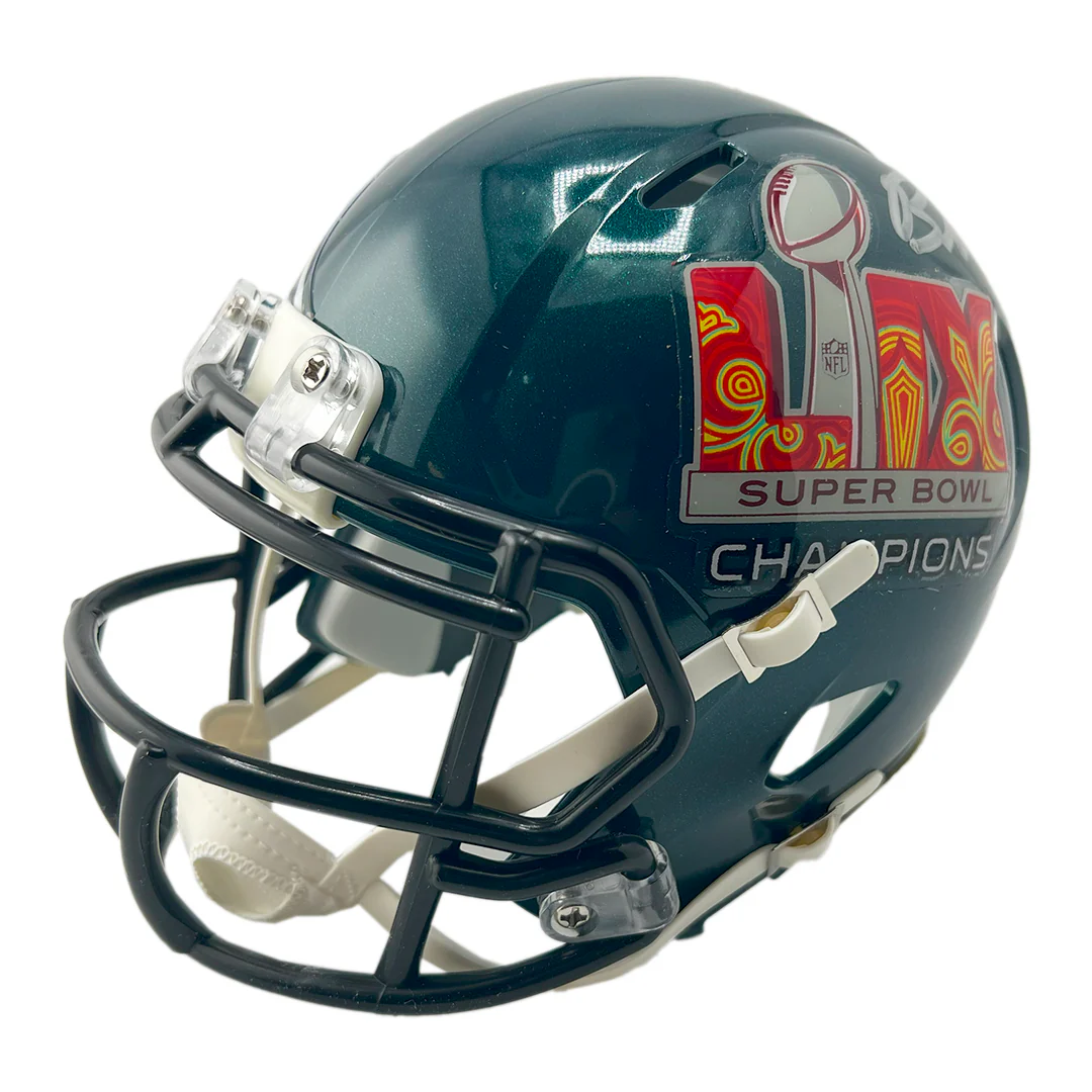 Brandon Graham Signed Super Bowl LIX Champs Speed Mini Football Helmet (Beckett) - Image 3