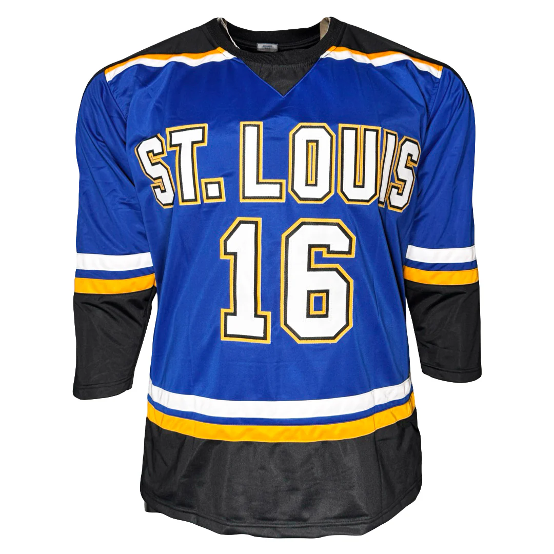 Brett Hull Signed St. Louis Modern Blue Hockey Jersey (JSA) - Image 3