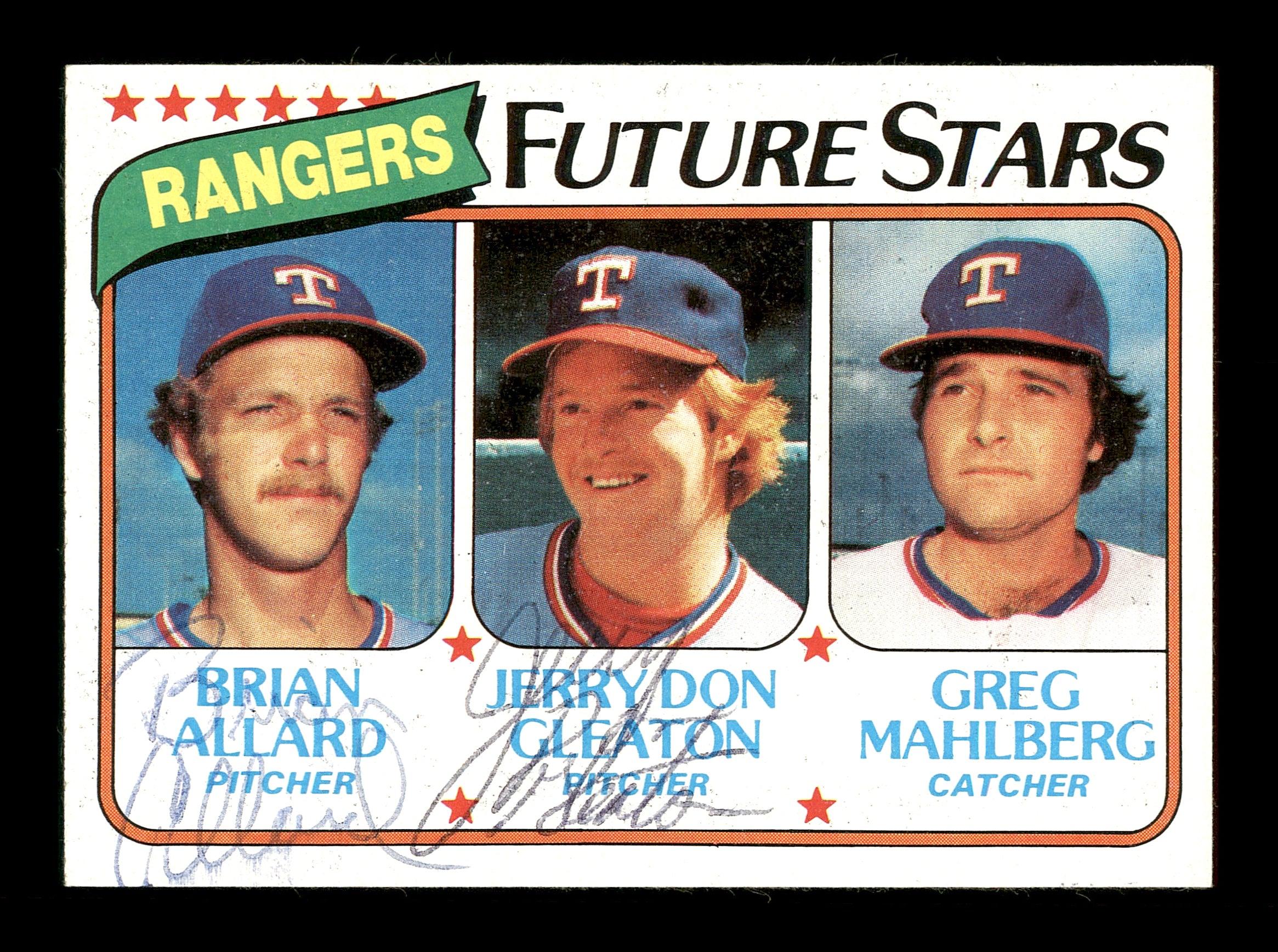 Brian Allard & Jerry Don Gleaton Autographed 1980 Topps Rookie Card #673 Texas Rangers SKU #166878