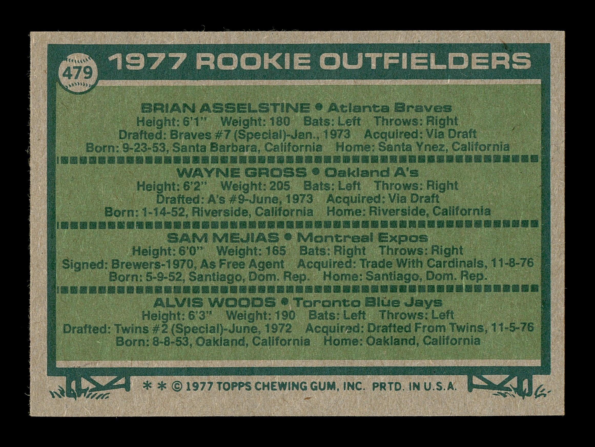 Brian Asselstine & Al Woods Autographed 1977 Topps Rookie Card #479 SKU #167758 - Image 2