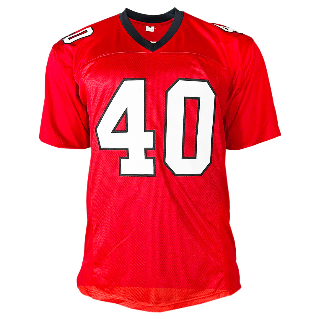 Brian Jordan Signed Atlanta Red Football Jersey (Beckett) - Image 3