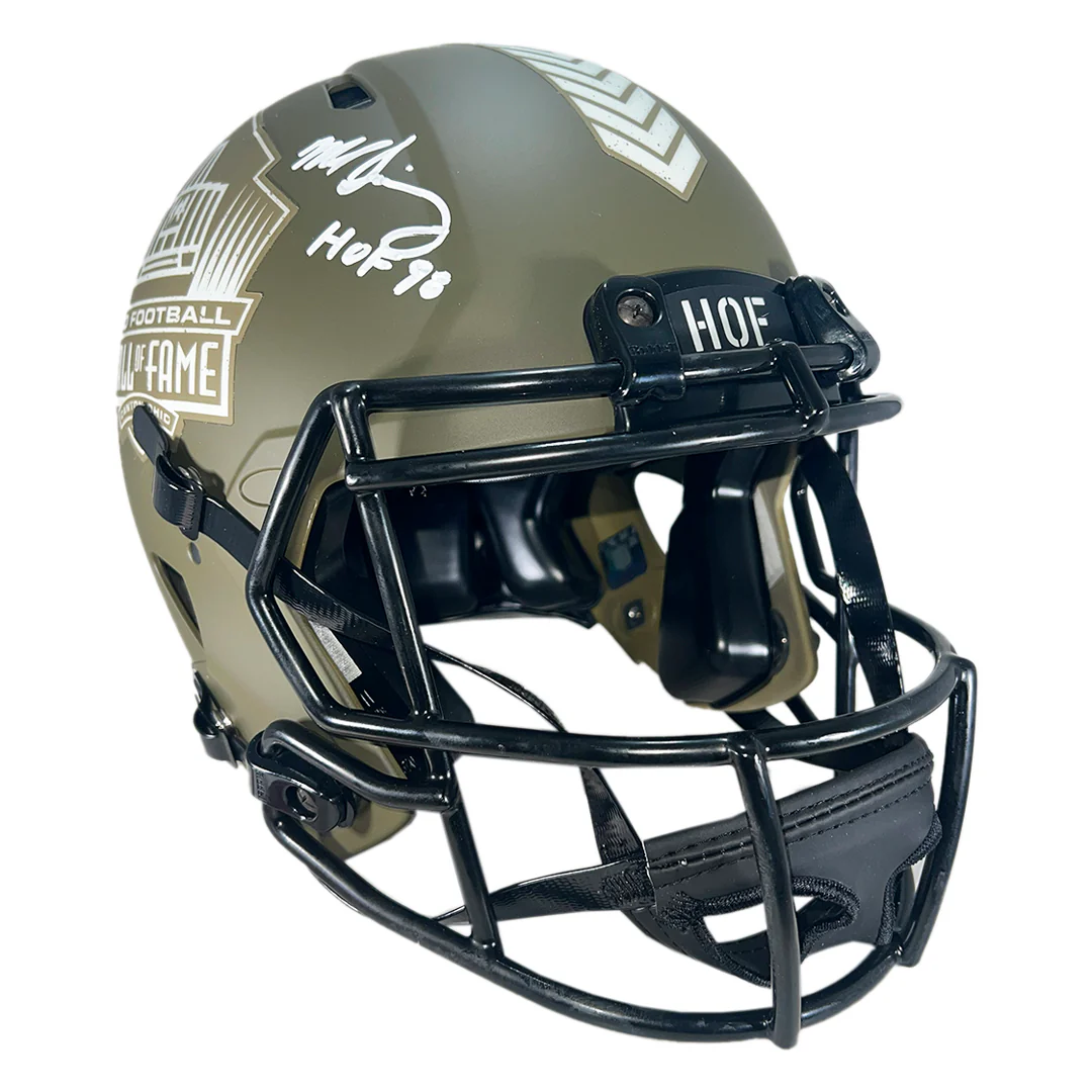 Brian Urlacher and Mike Singletary Signed Hall of Fame Authentic Salute to Service Full-Size Football Helmet (Beckett) - Image 3