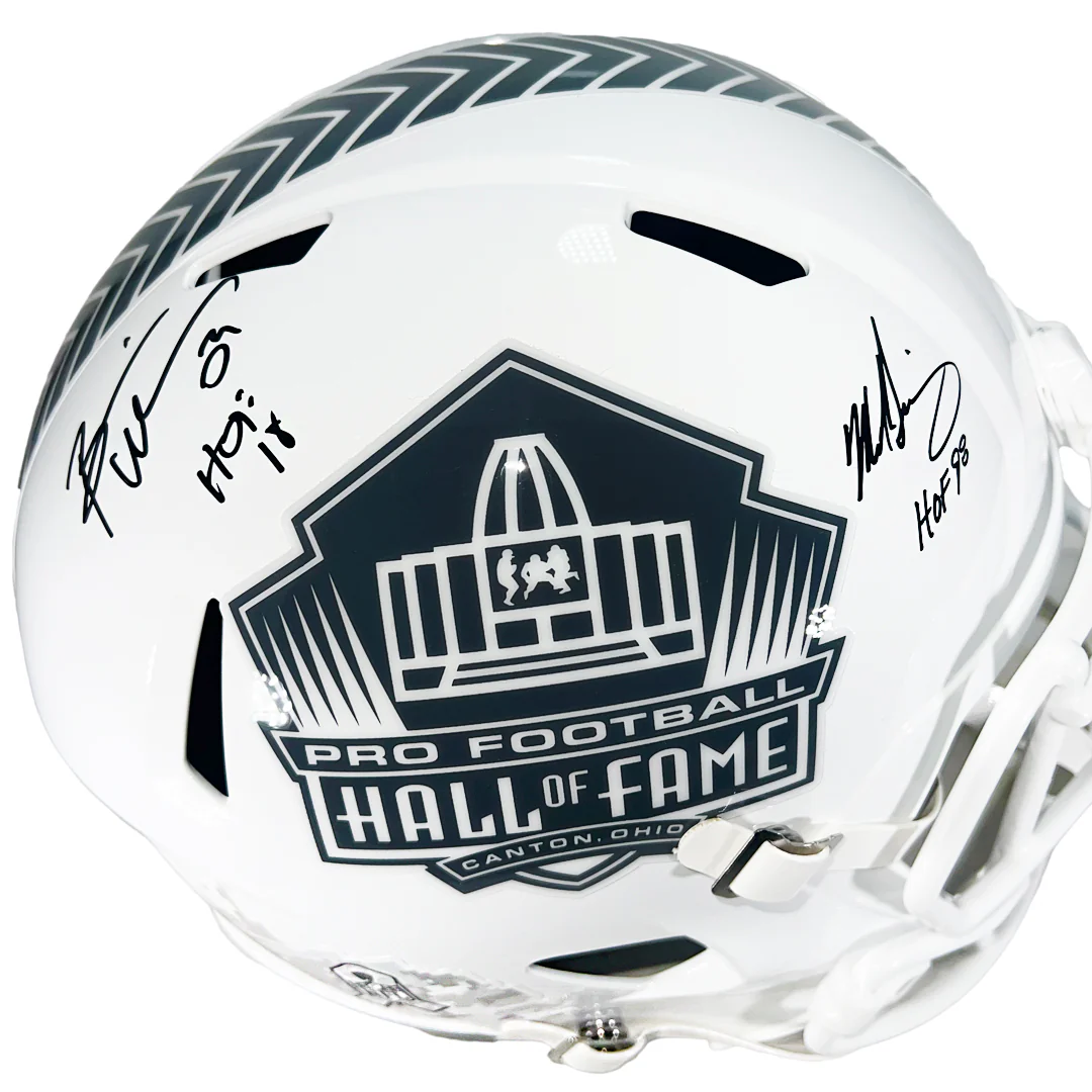 Brian Urlacher Mike Singletary Signed Hall of Fame Salute to Service 2024 Full-Size Replica Football Helmet (Beckett) - Image 2