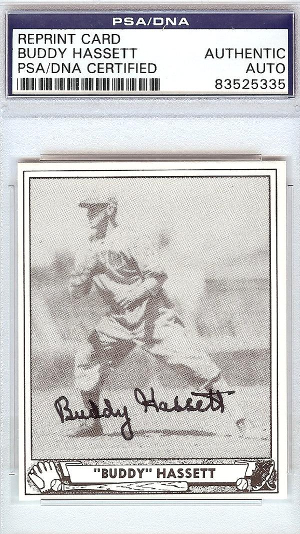 Buddy Hassett Autographed Reprint Card #62 Boston Bees PSA/DNA #83525335