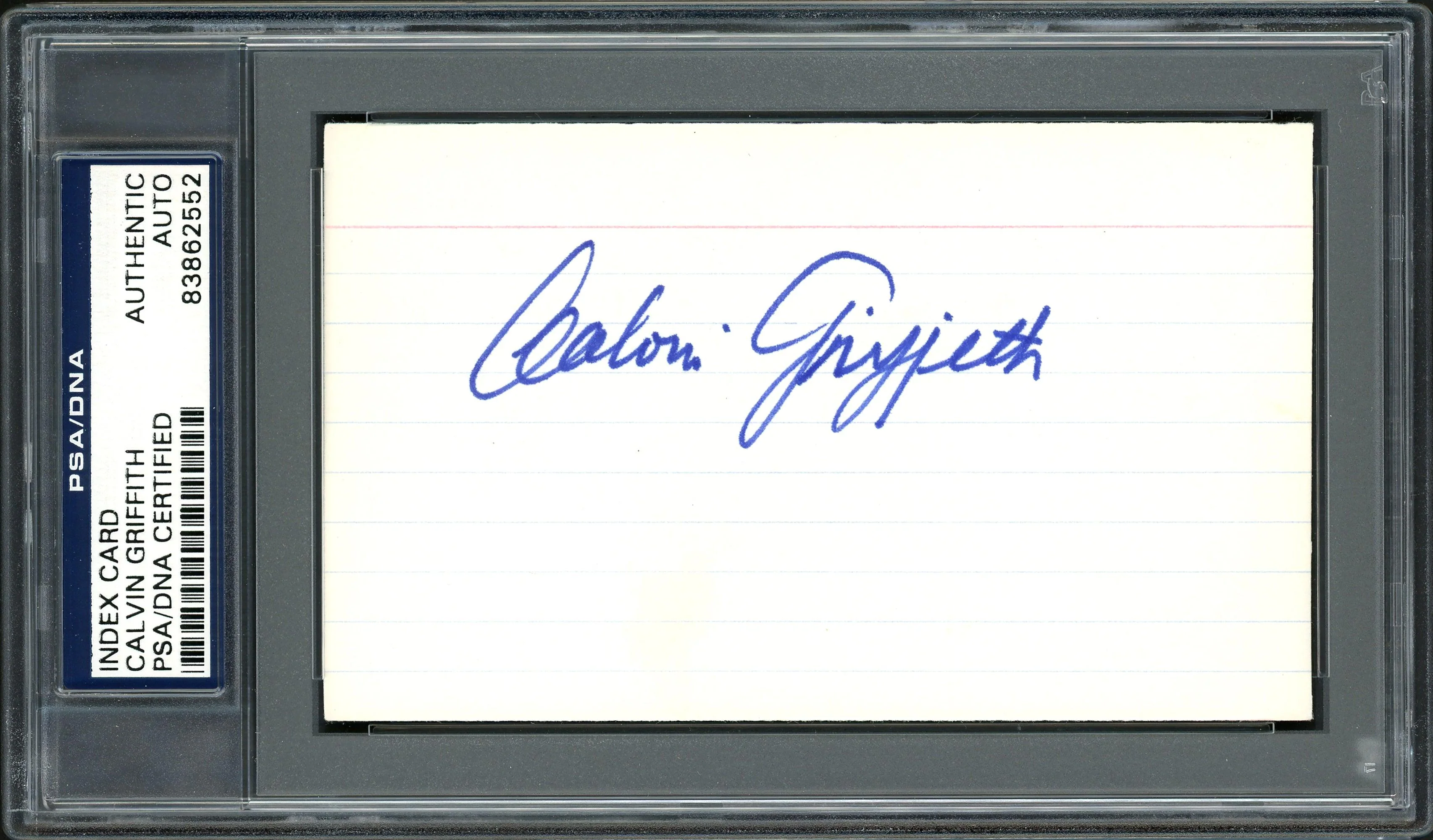 Calvin Griffith Autographed 3x5 Index Card Minnesota Twins Owner PSA/DNA #83862552