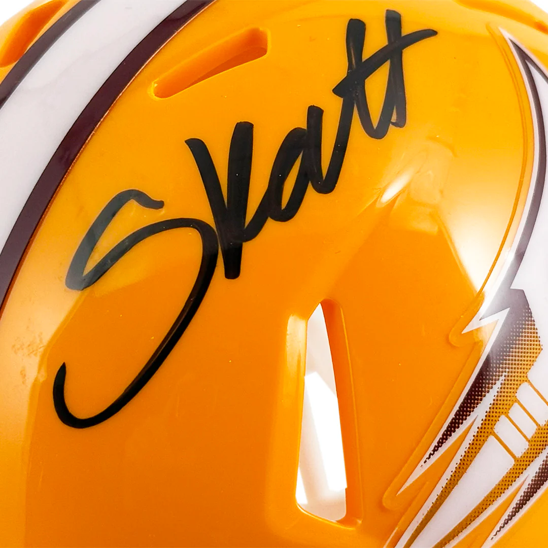Cameron Skattebo Signed Arizona State Sun Devils Gold Speed Mini Football Helmet (BECKETT) - Image 2