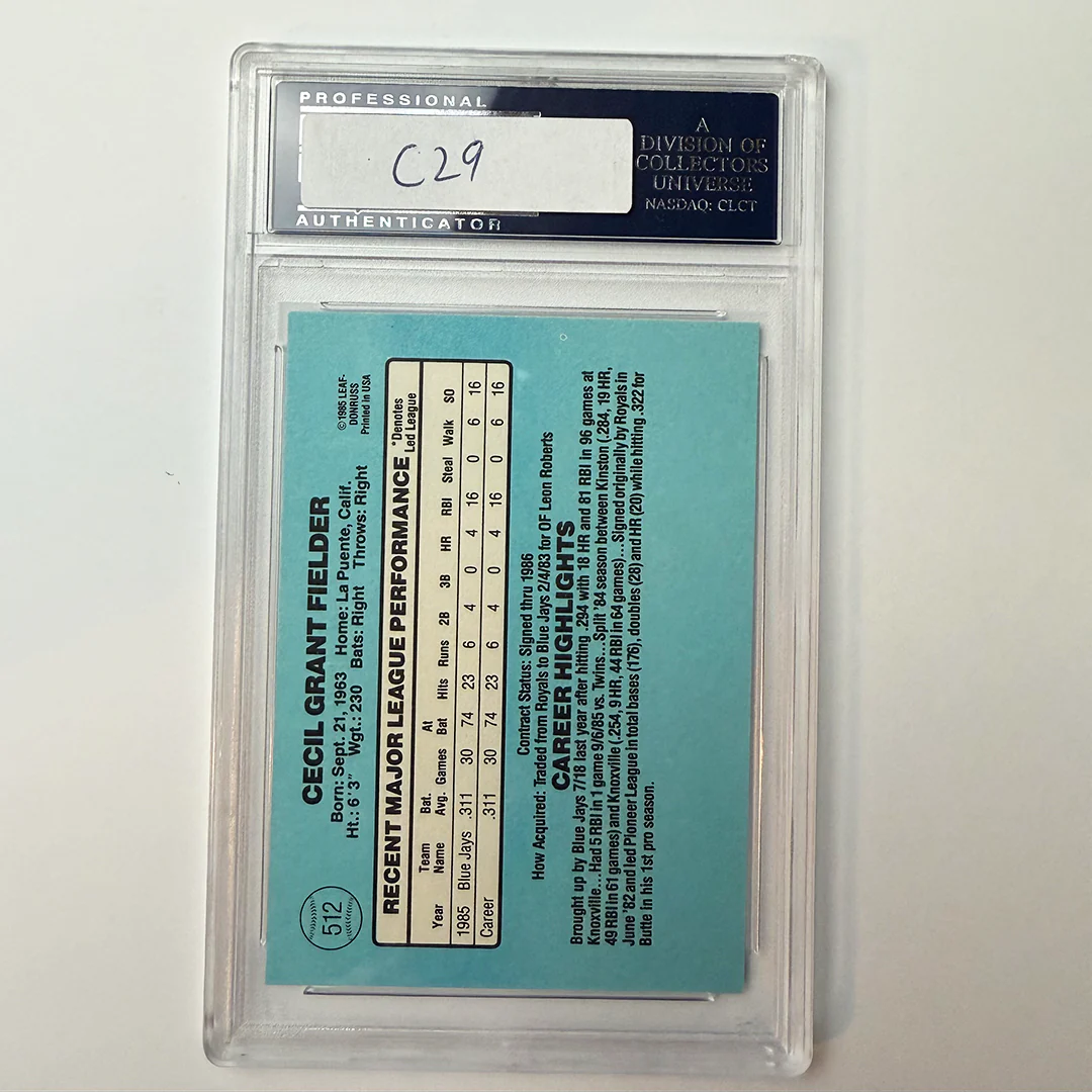 Cecil Fielder Signed 1986 Donruss Rookie Card #512 With Big Daddy PSA Auto Authentic - Image 2