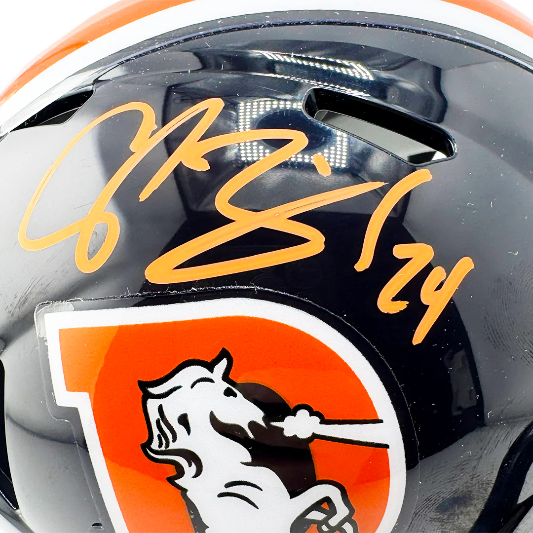 Champ Bailey Signed Denver Broncos Color Rush Speed Mini Football Helmet (Beckett) - Image 2