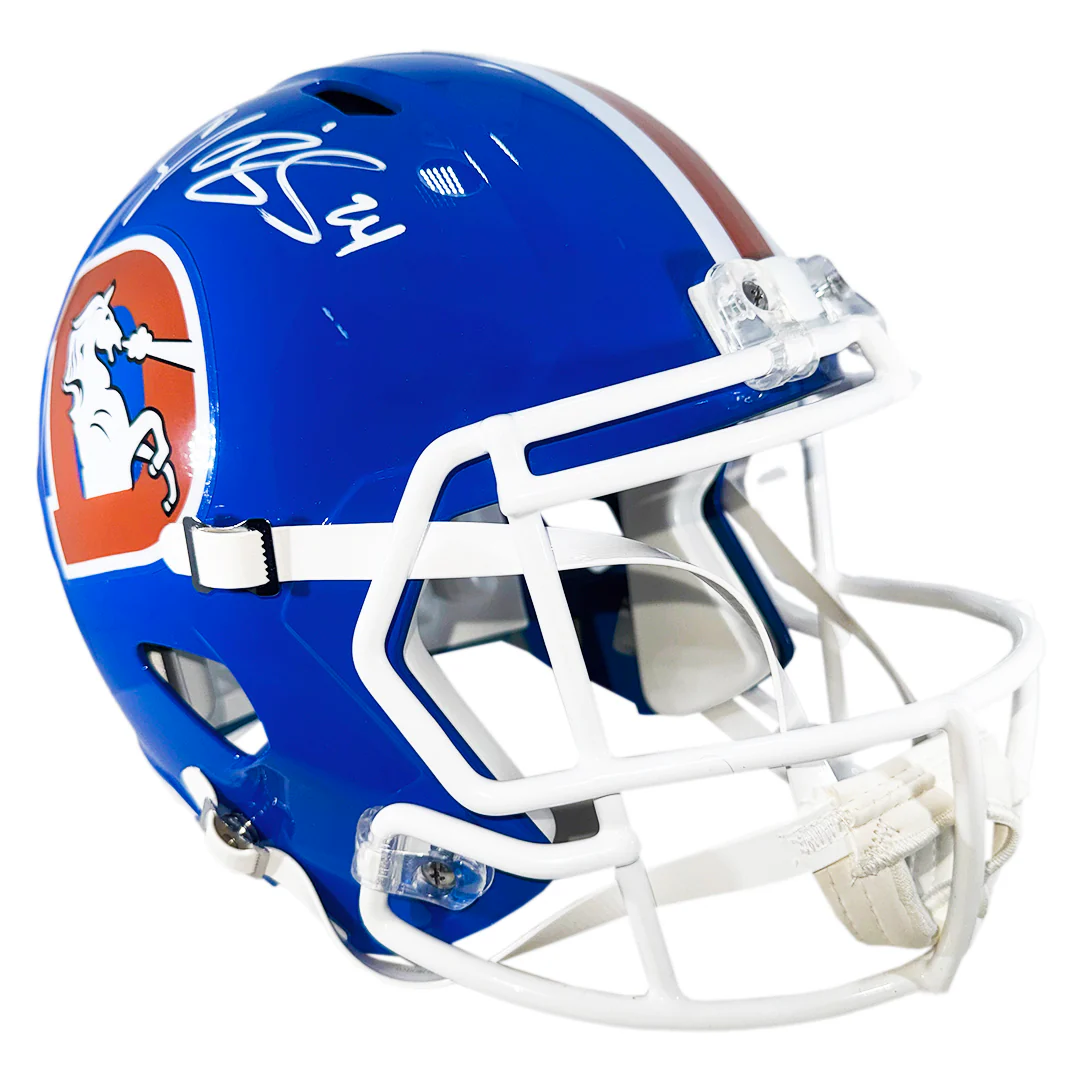 Champ Bailey Signed Denver Broncos Throwback 75-96 Speed Full-Size Replica Football Helmet (Beckett) - Image 3