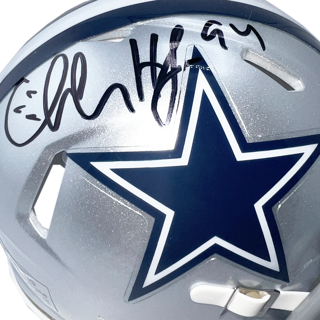 Charles Haley Signed Dallas Cowboys Silver Speed Mini Football Helmet (JSA) - Image 2
