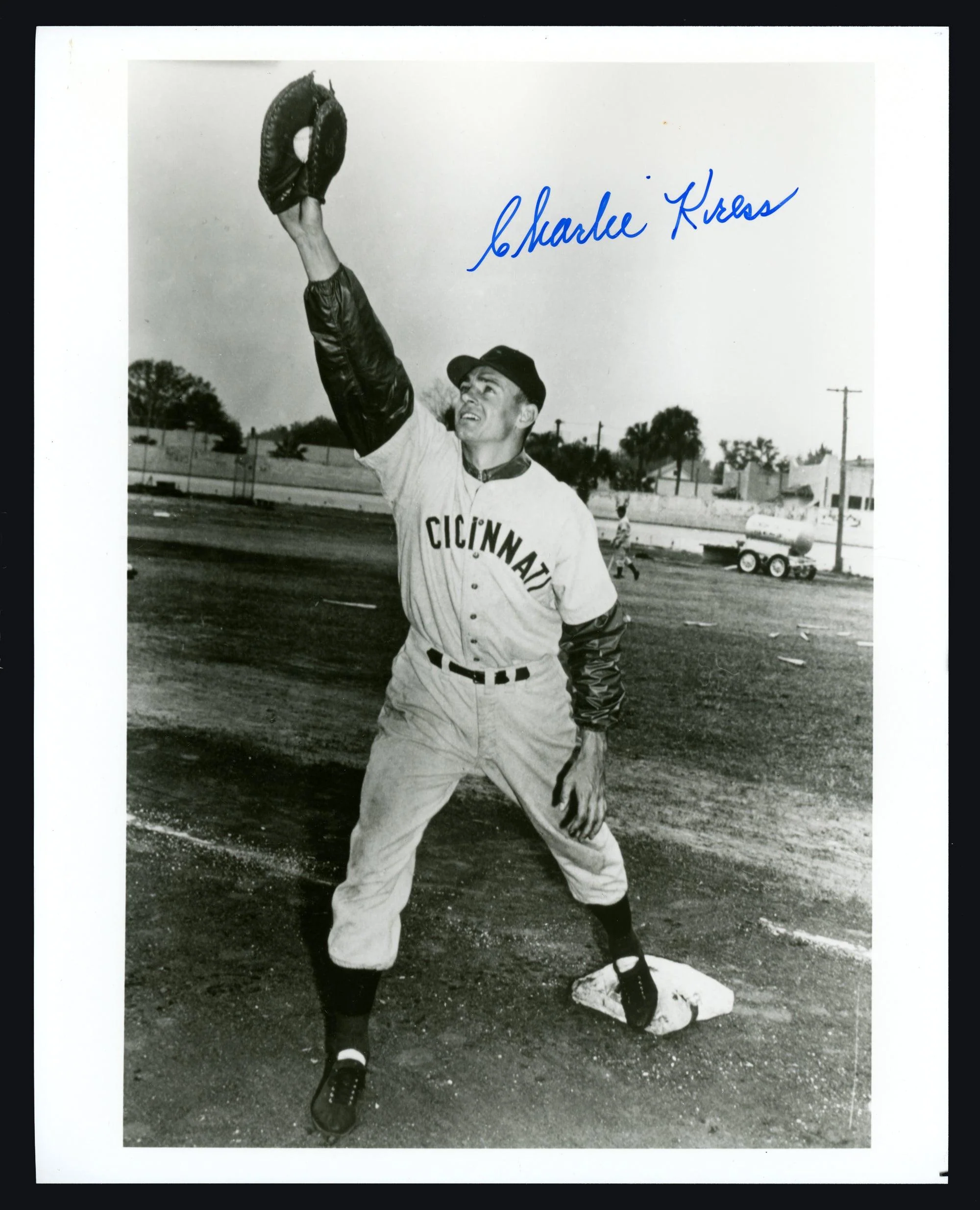 Charlie Kress Autographed 8x10 Photo Cincinnati Reds SKU #154734