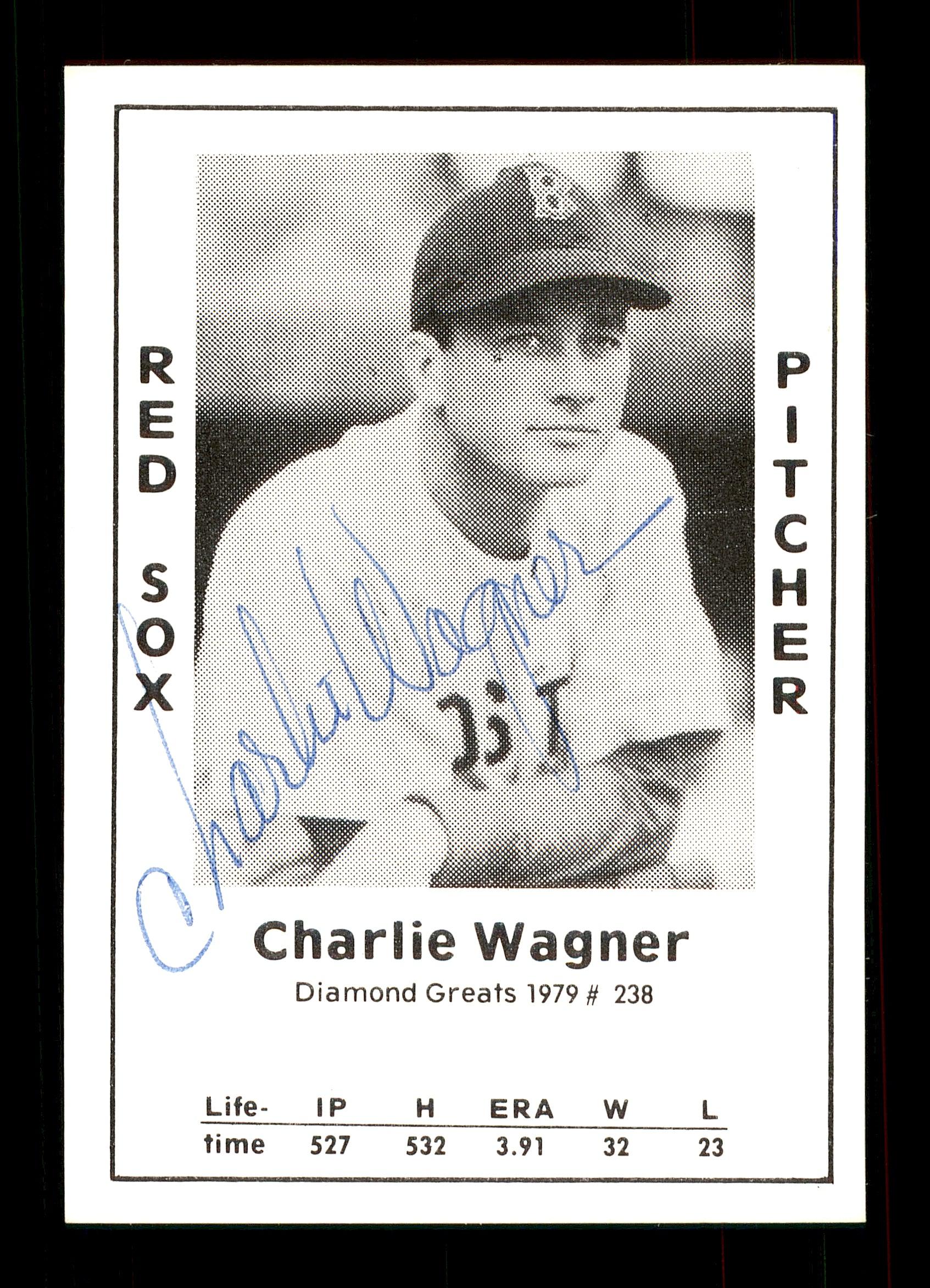 Charlie Wagner Autographed 1979 Diamond Greats Card #238 Boston Red Sox SKU #172124