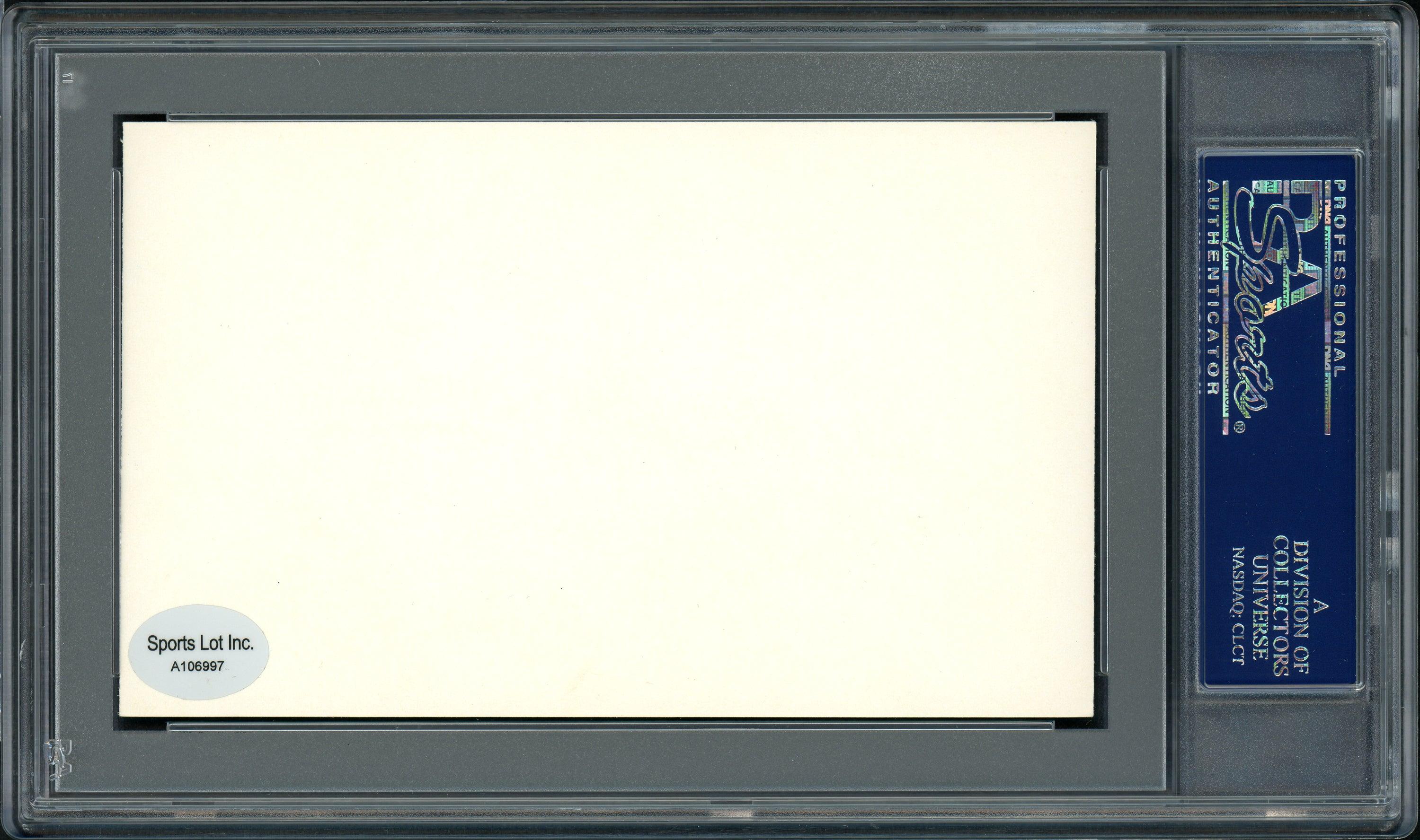 Chester Chet "Lefty" Covington Autographed 3x5 Index Card Philadelphia Phillies PSA/DNA #83862801 - Image 2