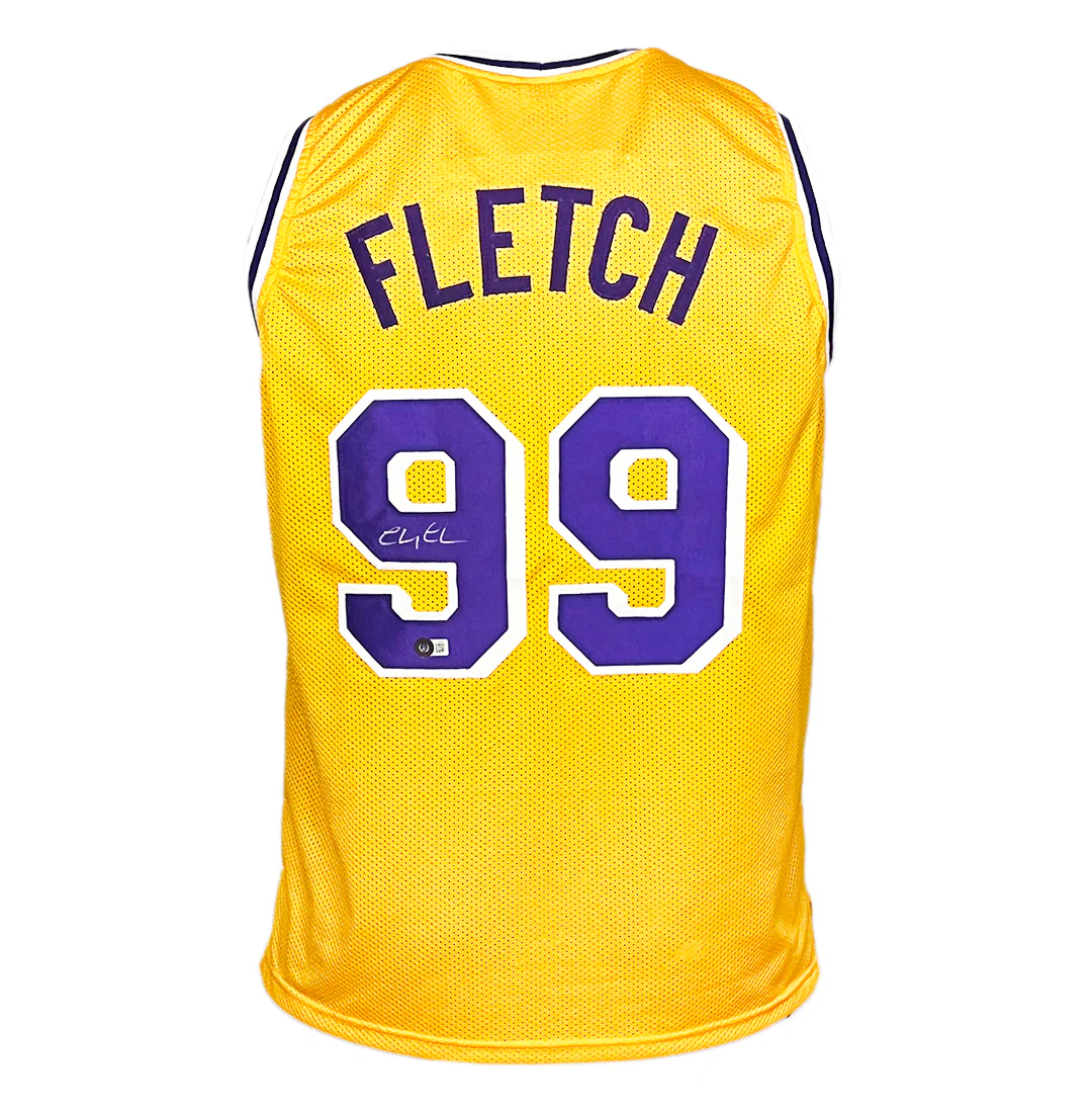 Chevy Chase Fletch Signed Los Angeles Yellow Basketball Jersey (Beckett)