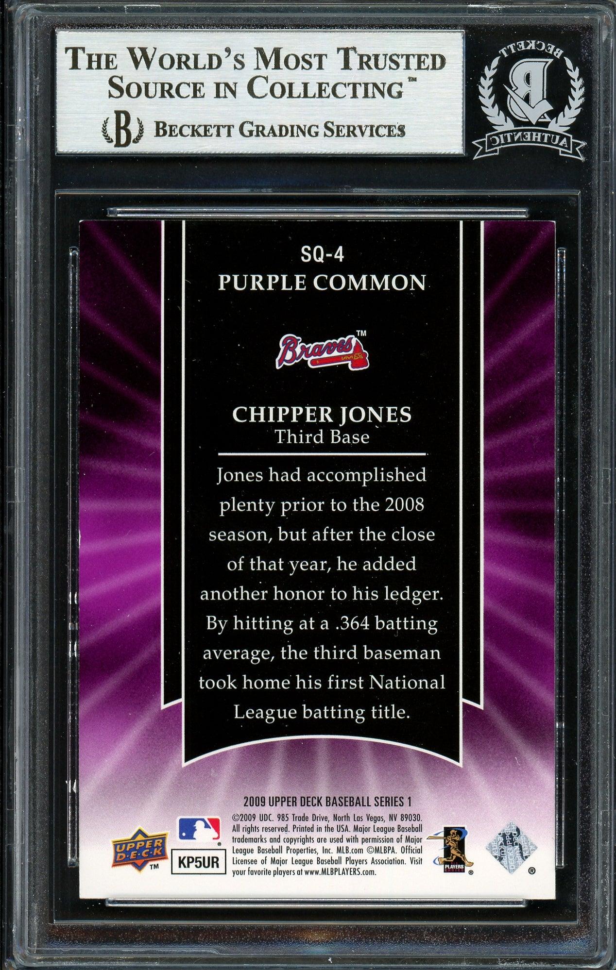 Chipper Jones Autographed 2009 Upper Deck Starquest Card #SQ-4 Atlanta Braves Beckett BAS #12750574 - Image 2