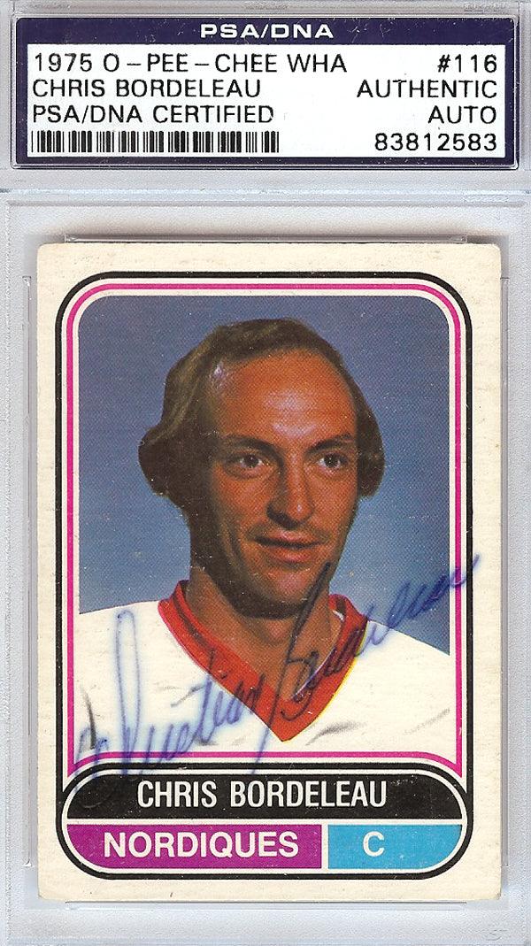 Chris Bordeleau Autographed 1975 O-Pee-Chee Card #116 Quebec Nordiques PSA/DNA #83812583