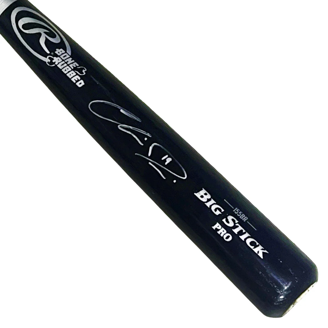 Chris Davis Signed Bone Rubbed Rawlings Black Baseball Bat (JSA)