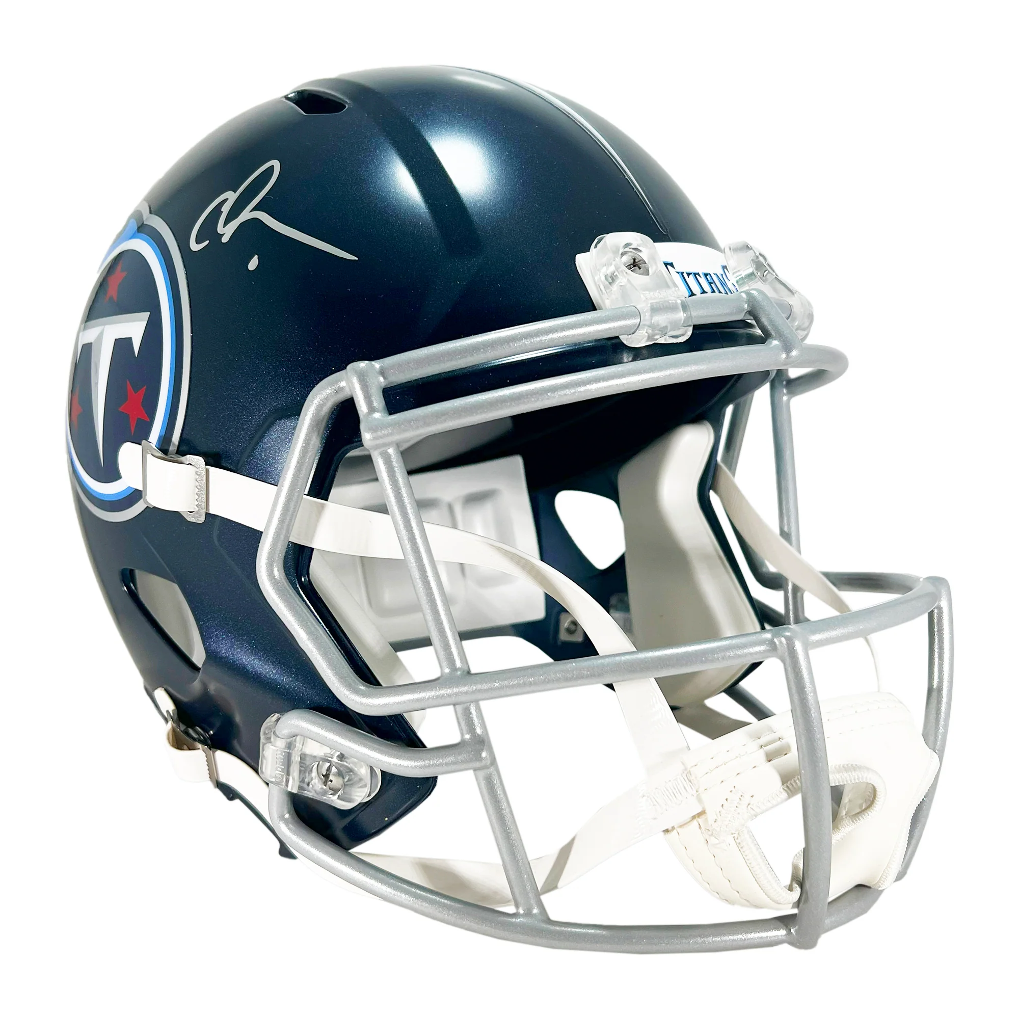 Chris Johnson Signed Tennessee Titans Navy Speed Full-Size Replica Football Helmet (Beckett) - Image 3
