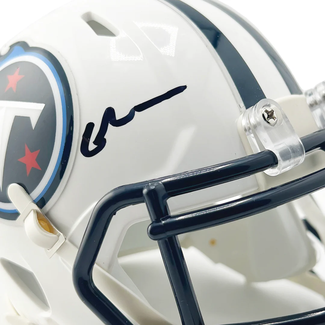 Chris Johnson Signed Tennessee Titans Throwback 99-17 Speed Mini Football Helmet (Beckett) - Image 2