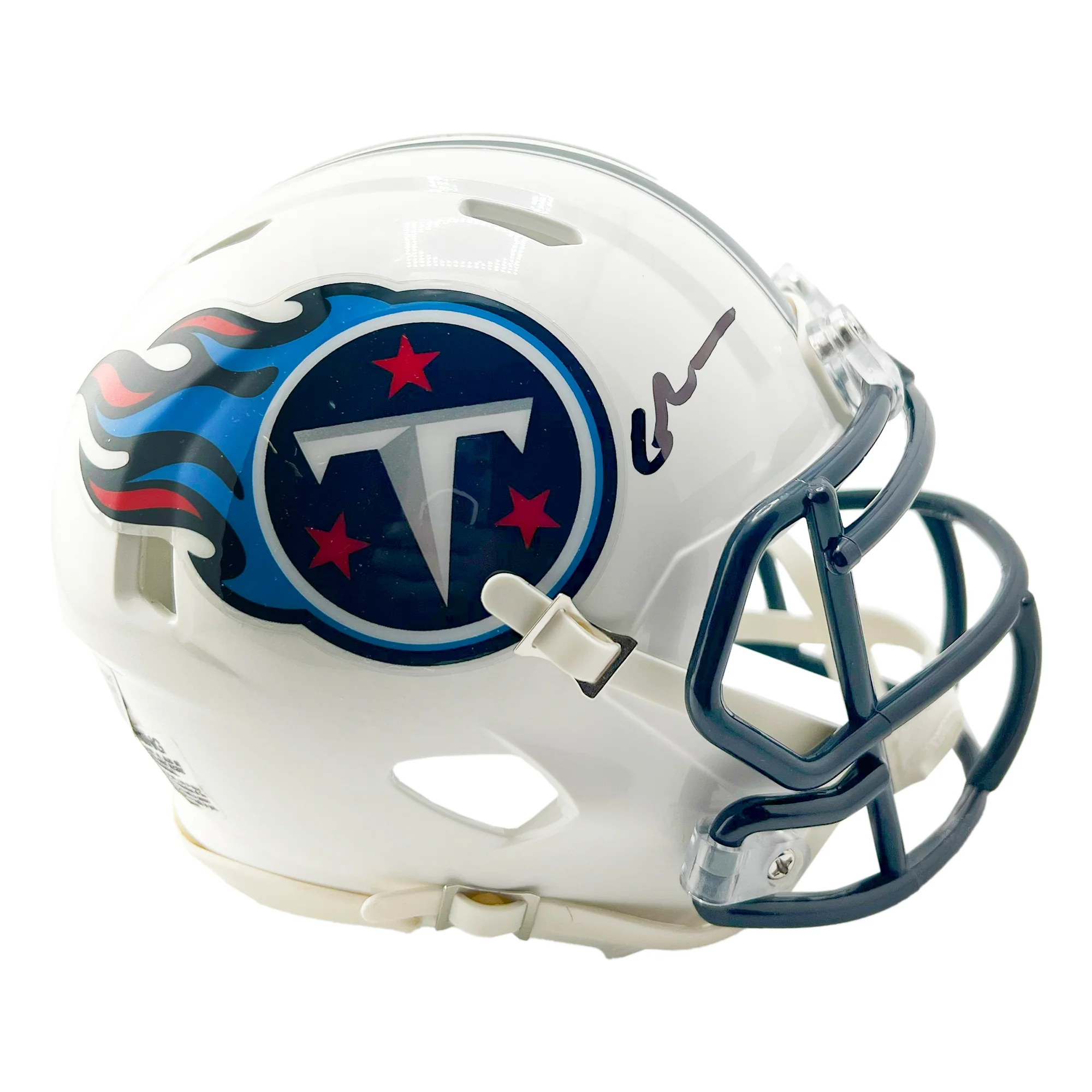 Chris Johnson Signed Tennessee Titans Throwback 99-17 Speed Mini Football Helmet (Beckett) - Image 3