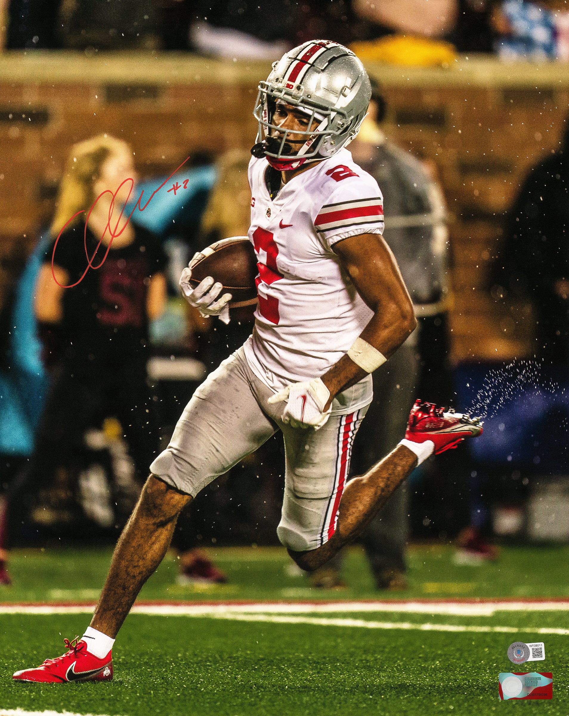 Chris Olave Autographed 16x20 Photo Ohio State Buckeyes Beckett BAS Witness