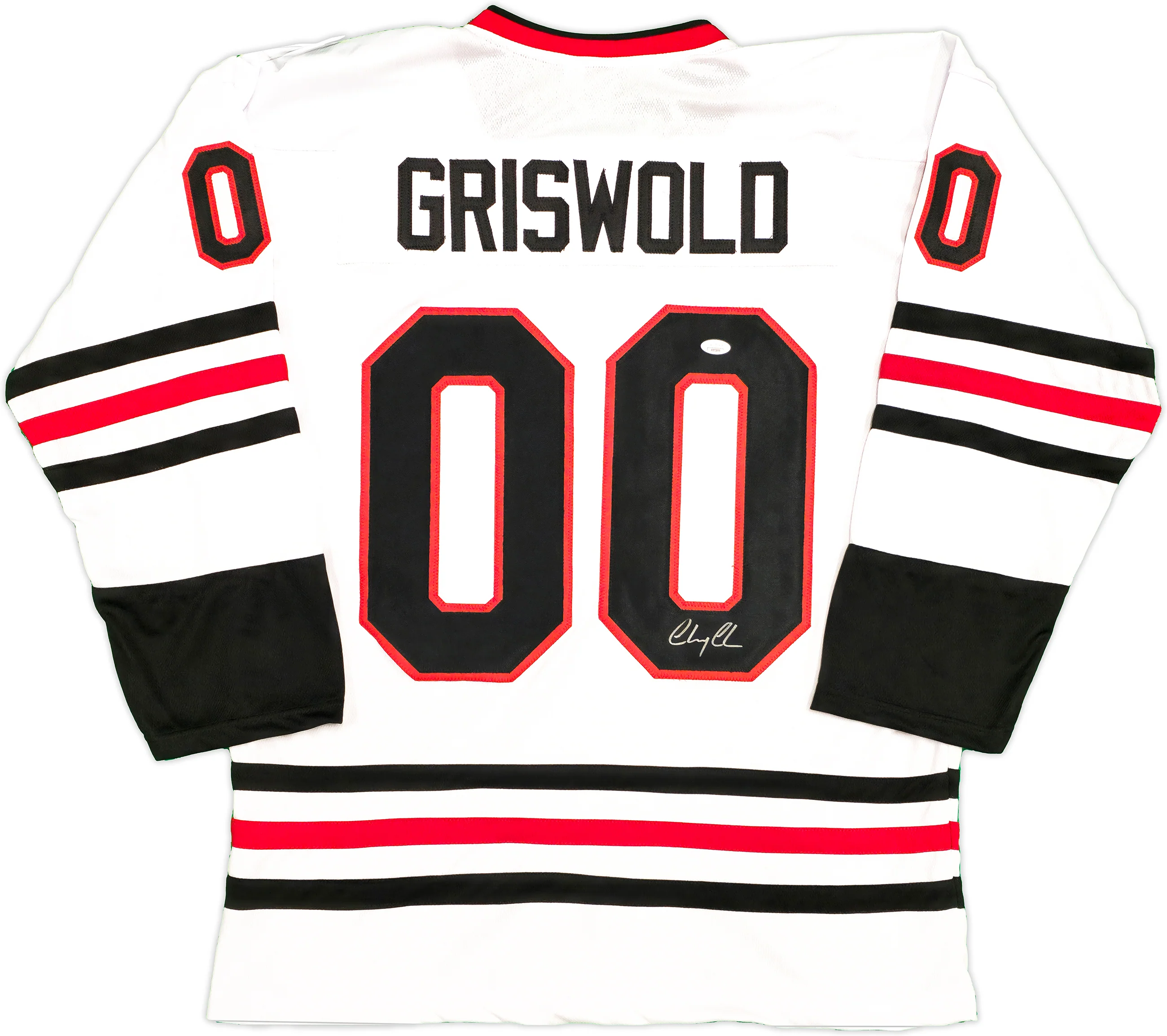 Christmas Vacation Chevy Chase Autographed White Jersey JSA