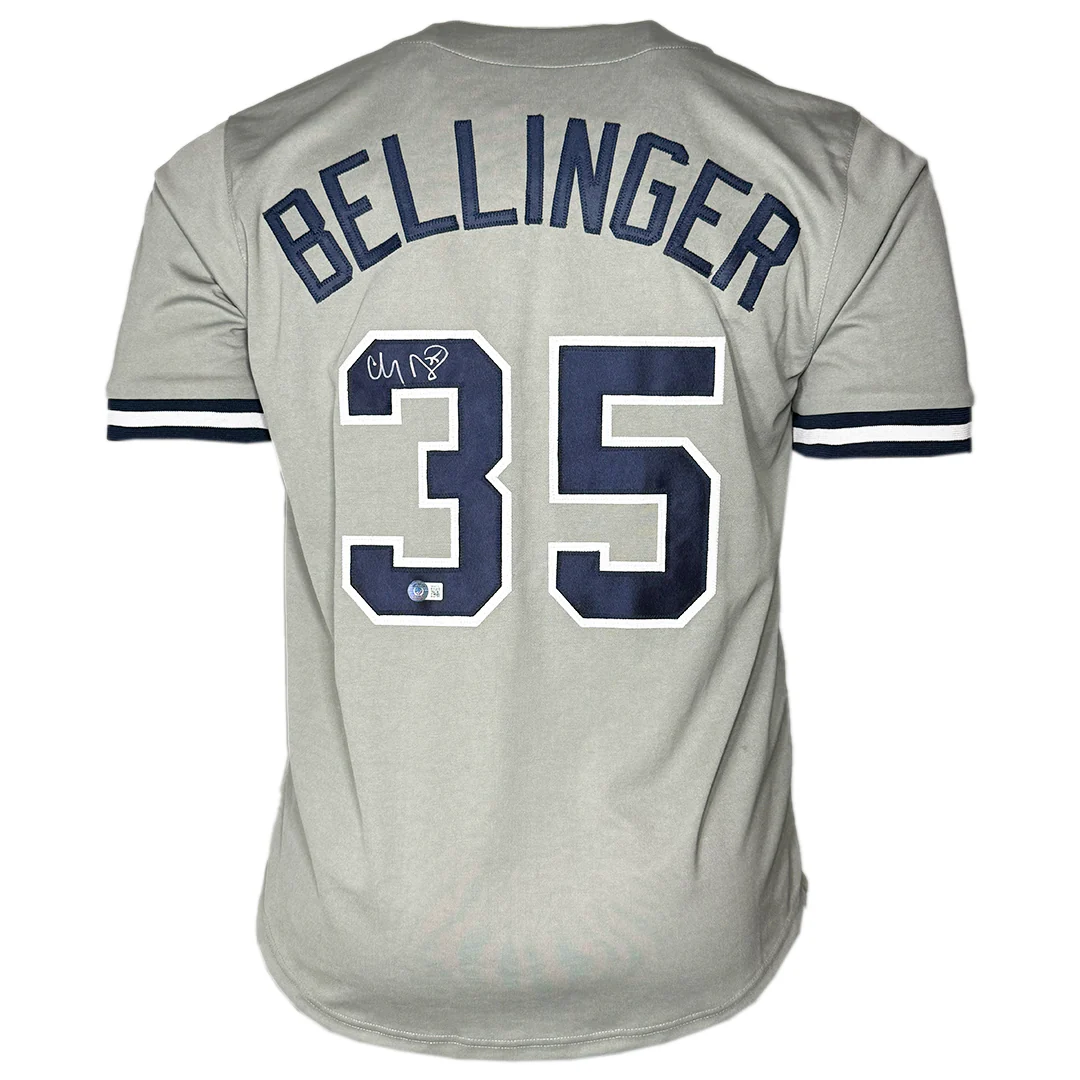 Clay Bellinger Signed New York Grey Baseball Jersey (Beckett)