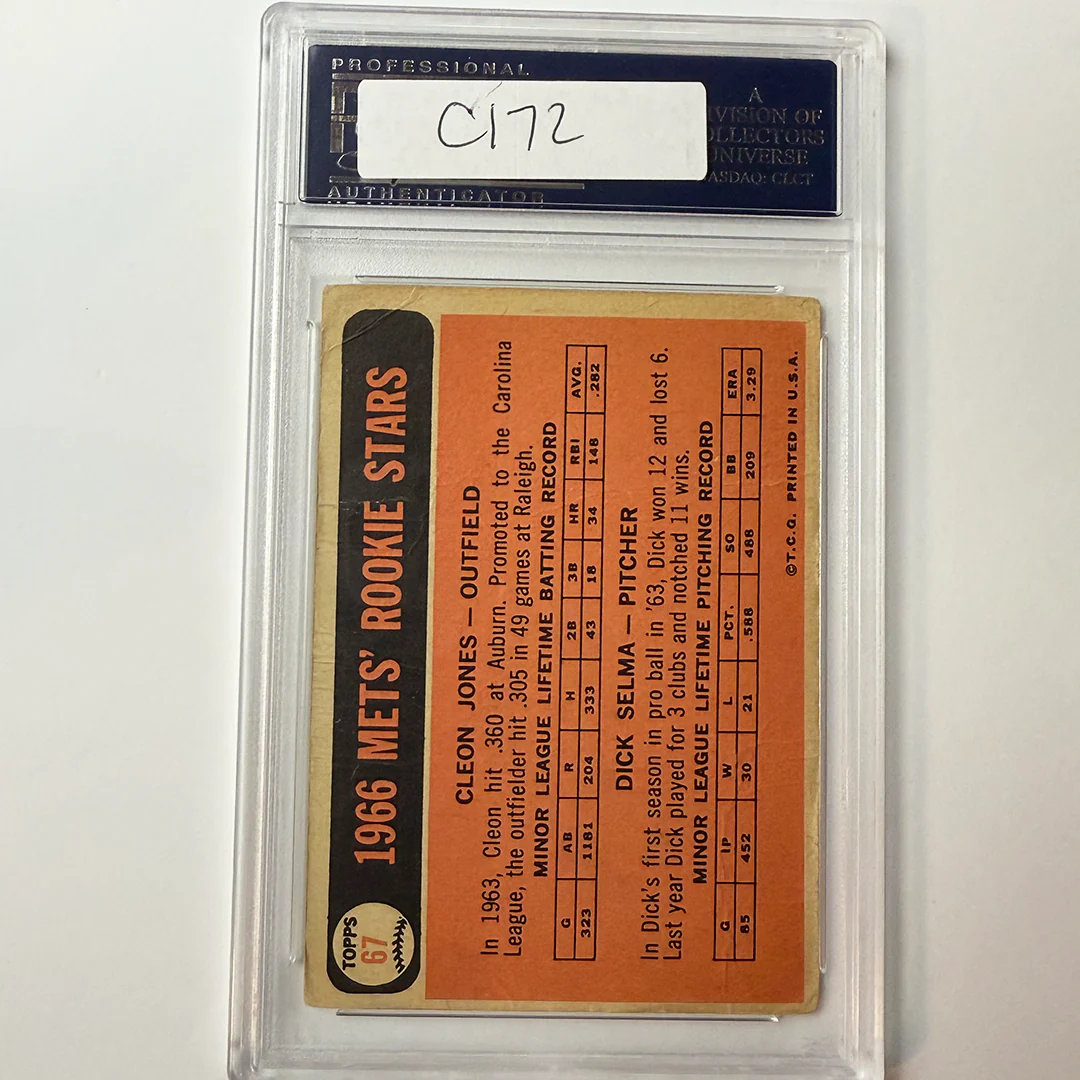Cleon Jones Signed 1966 Topps Rookie #67 Last Out 1969 PSA Auto Authentic - Image 2