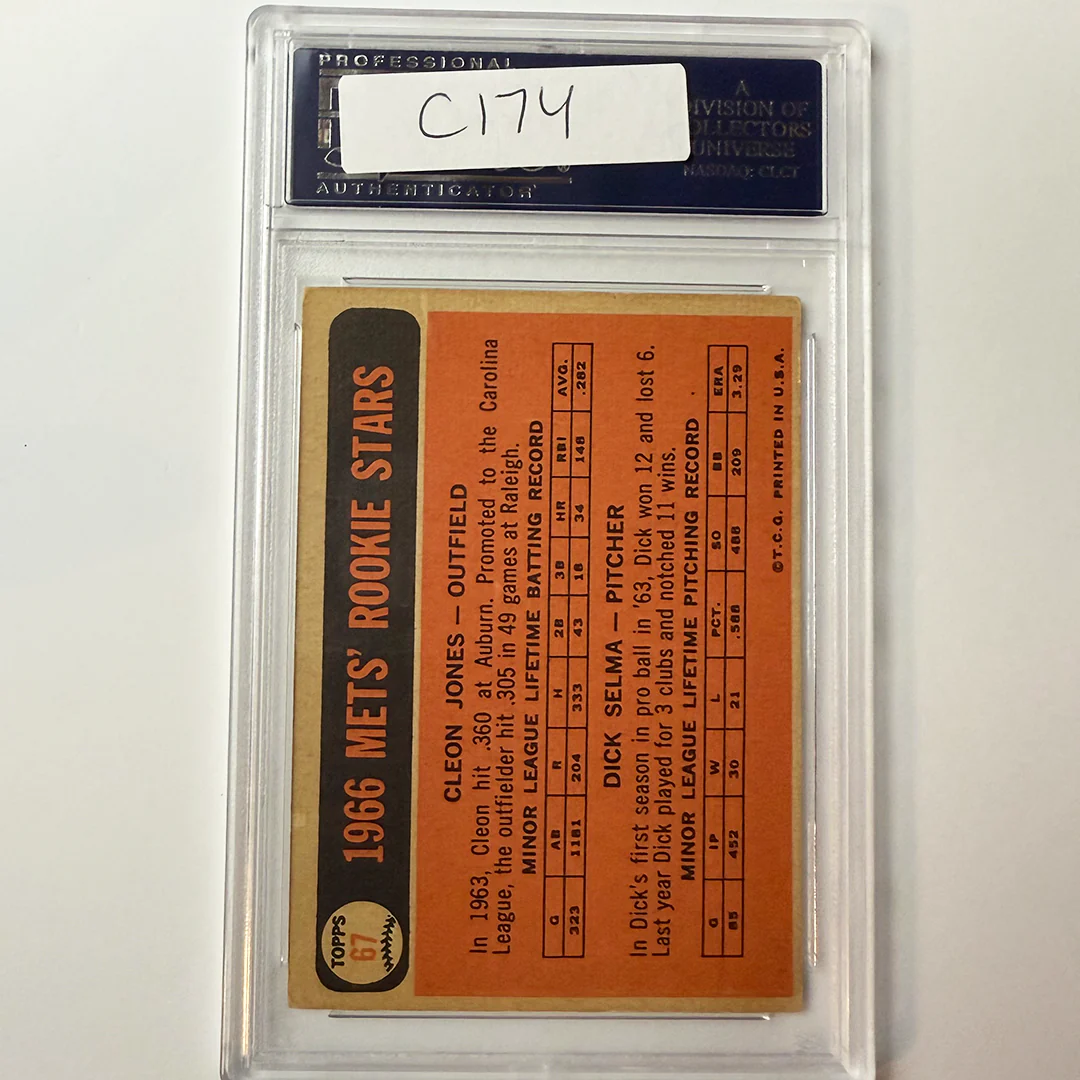 Cleon Jones Signed 1966 Topps Rookie #67 Last Out 1969 PSA Auto Authentic - Image 2