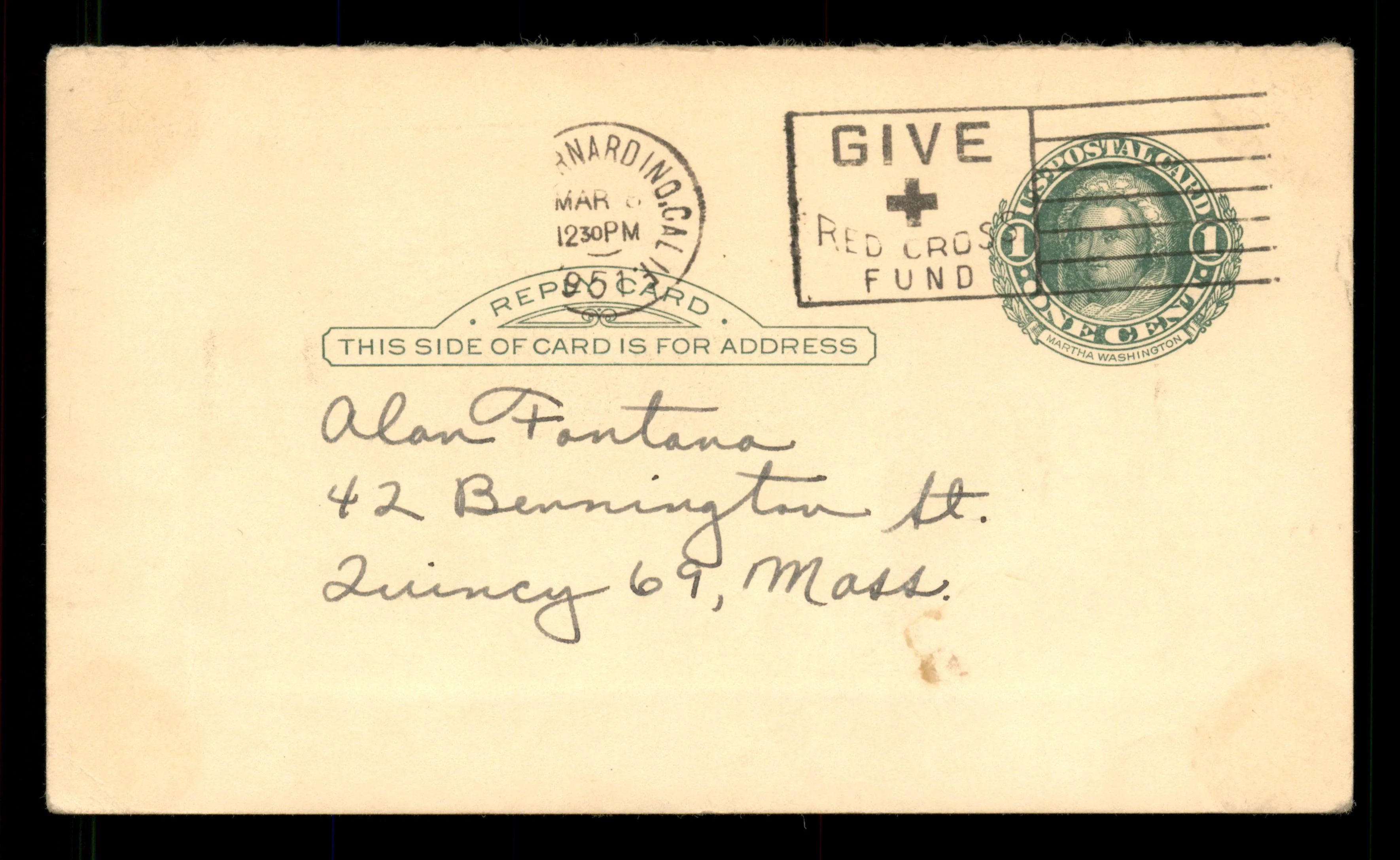 Clyde McCullough Autographed 3.25x5.5 Government Postcard Chicago Cubs SKU #201461 - Image 2