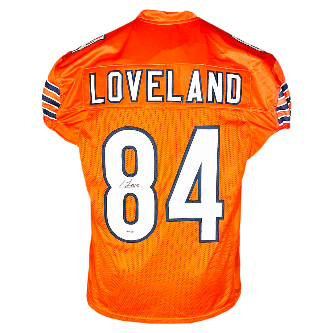 Colston Loveland Signed Chicago Orange Game Style Football Jersey (JSA)