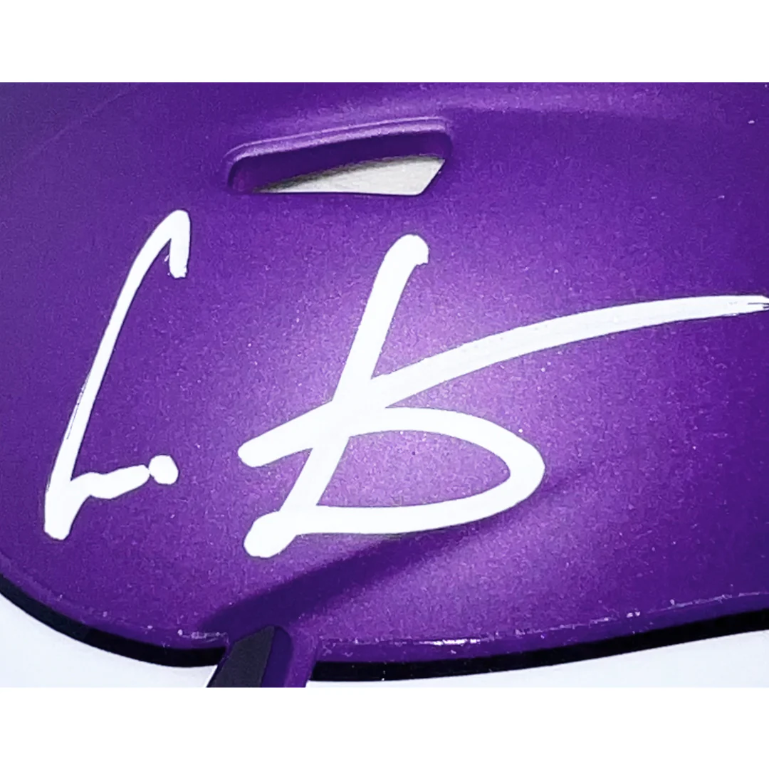 Cris Carter Signed Minnesota Vikings Speed Mini Football Helmet (Beckett) - Image 2