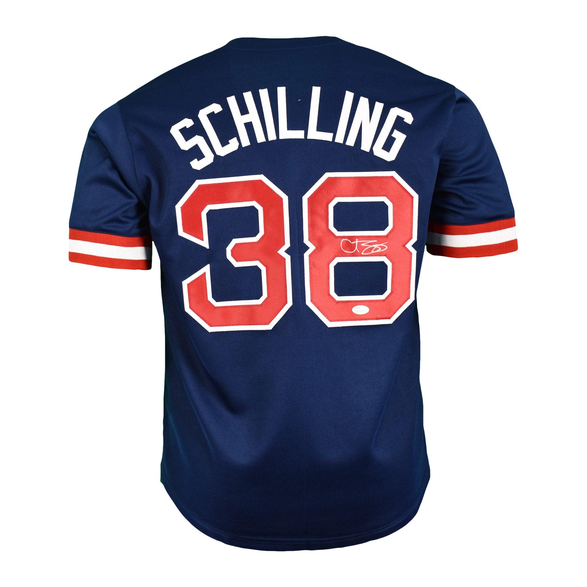 Curt Schilling Signed Boston Navy Jersey (JSA)