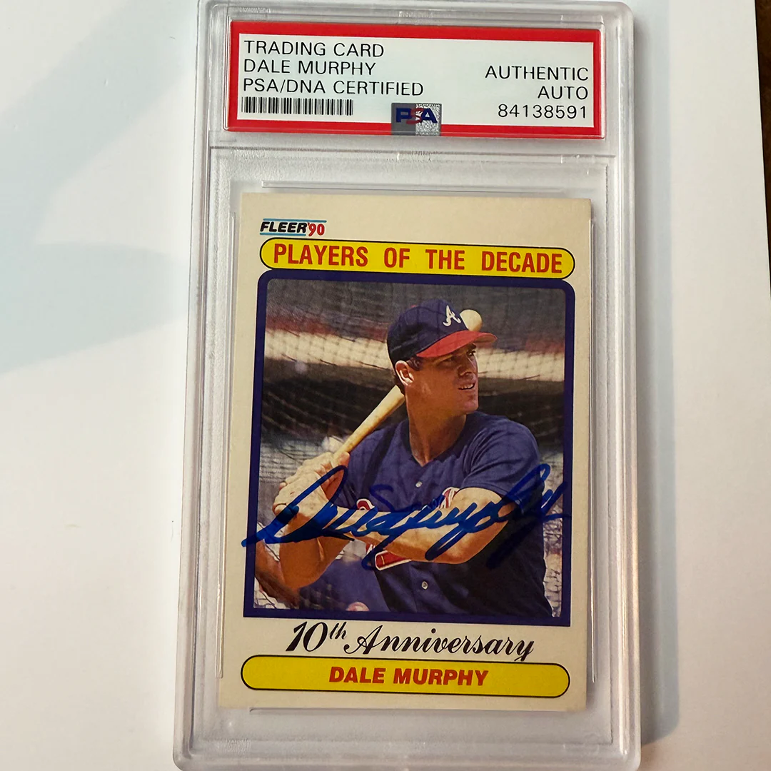Dale Murphy Signed 1990 Fleer #623 PSA Auto Authentic
