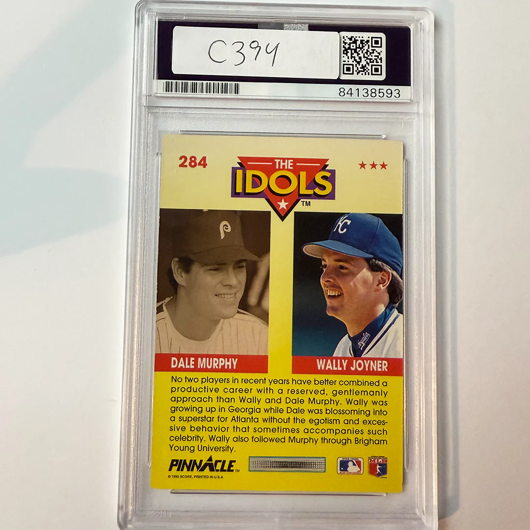 Dale Murphy Signed 1992 Pinnacle Idols #284 PSA Auto Authentic - Image 2