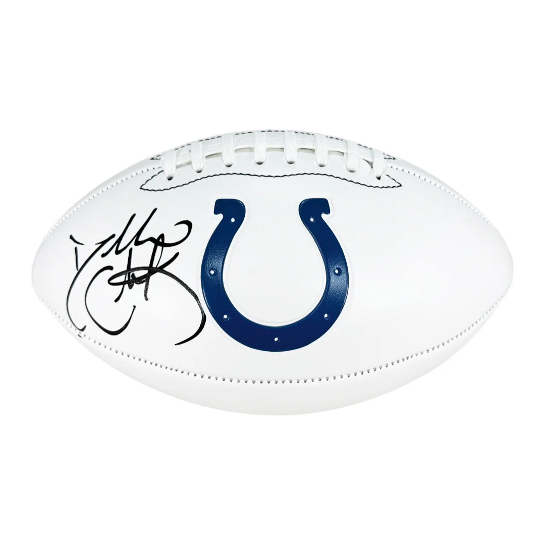 Dallas Clark Signed Indianapolis Colts Official NFL Team Logo Football (Beckett)