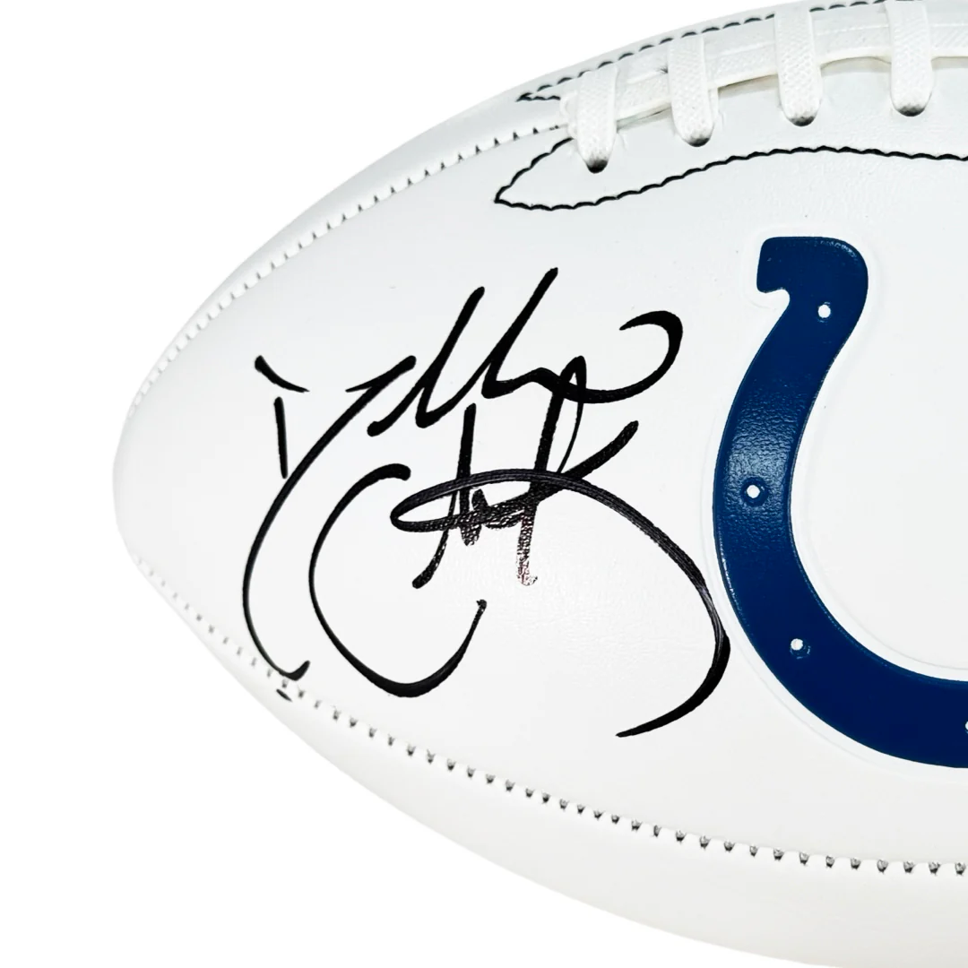 Dallas Clark Signed Indianapolis Colts Official NFL Team Logo Football (Beckett) - Image 2