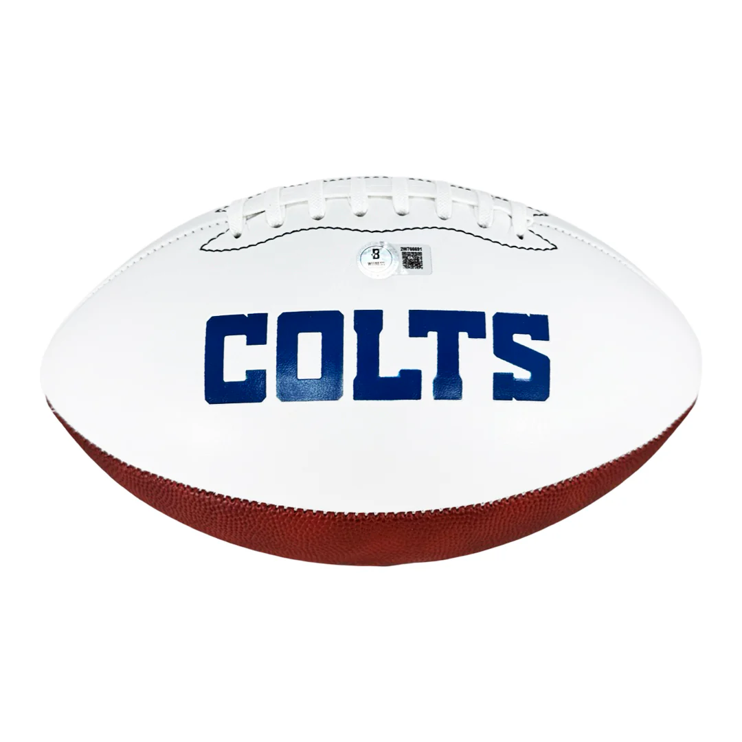 Dallas Clark Signed Indianapolis Colts Official NFL Team Logo Football (Beckett) - Image 3