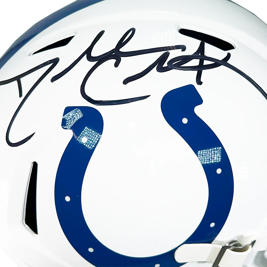Dallas Clark Signed Indianapolis Colts Speed Full-Size Replica Football Helmet (Beckett) - Image 2