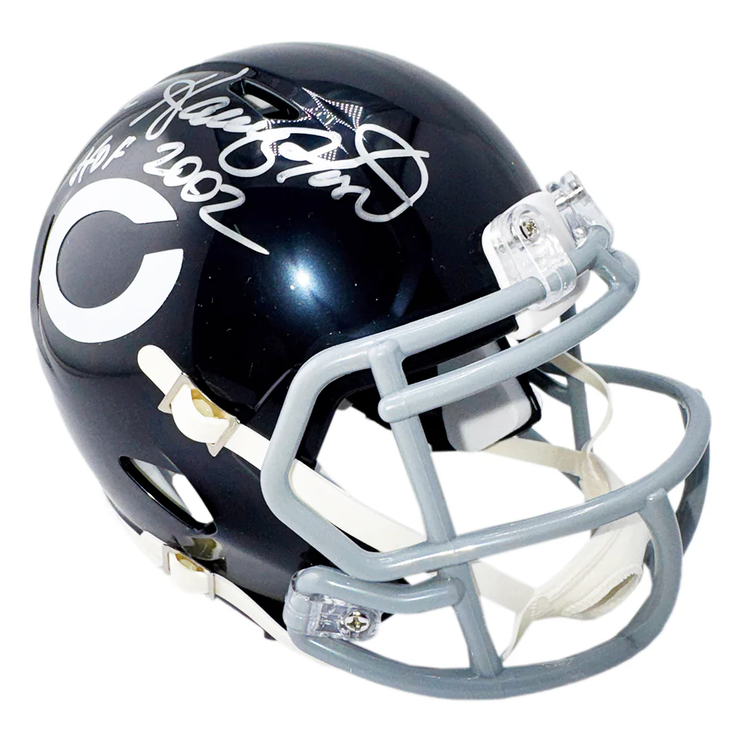 Dan Hampton Signed HOF 2002 Inscription Chicago Bears Throwback 62-73 Speed Mini Football Helmet (JSA) - Image 3