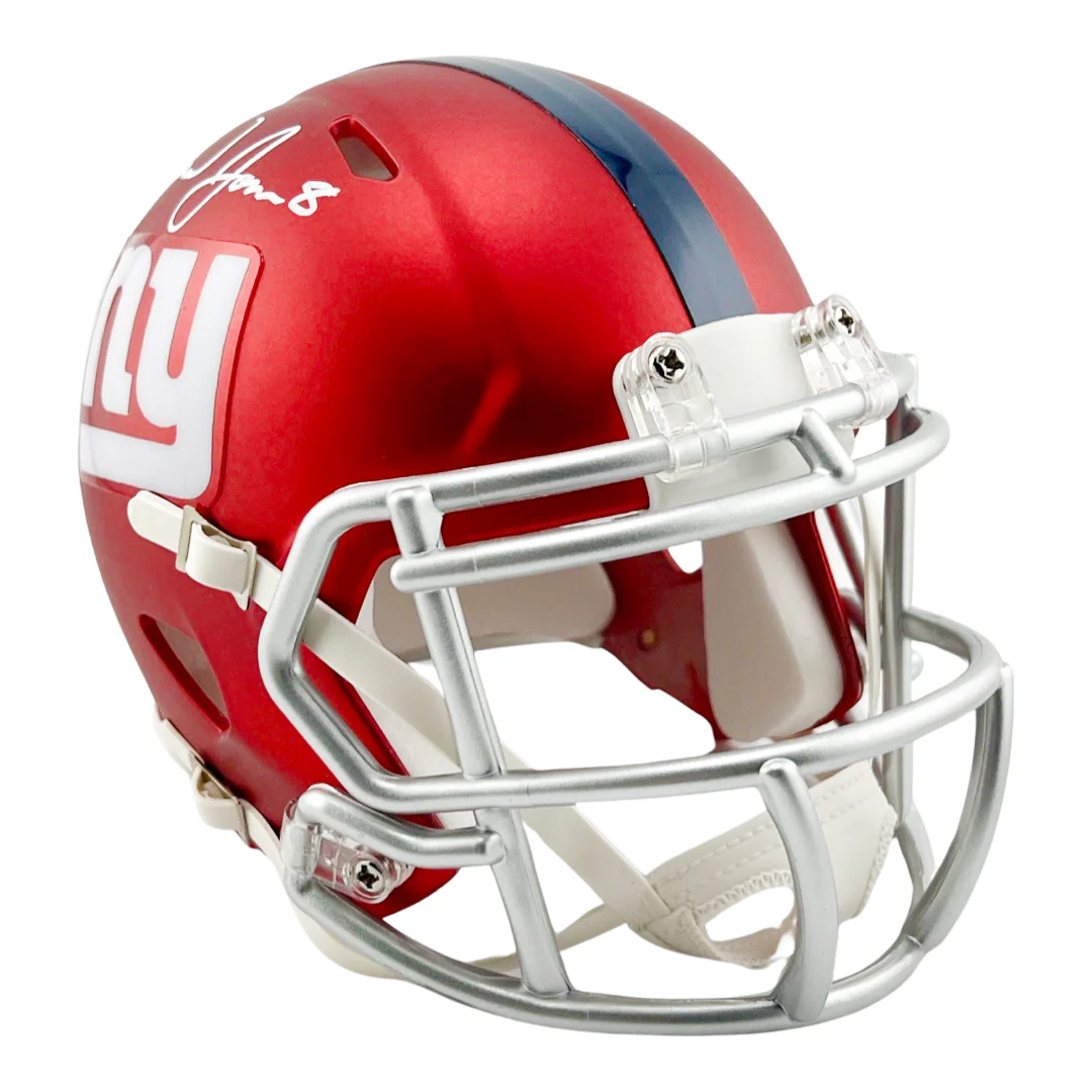 Daniel Jones Signed New York Giants Blaze Mini Football Helmet (Beckett) - Image 3