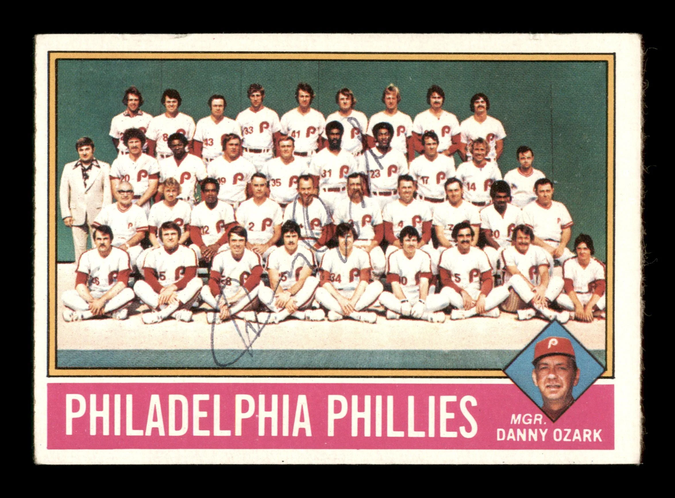 Danny Ozark Autographed 1976 Topps Card #384 Philadelphia Phillies SKU #204879