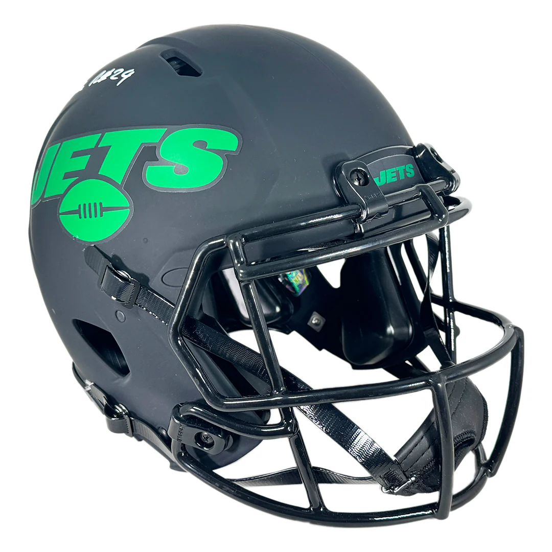 Darrelle Revis Signed New York Jets Authentic Eclipse Speed Full-Size Football Helmet (Beckett) - Image 3
