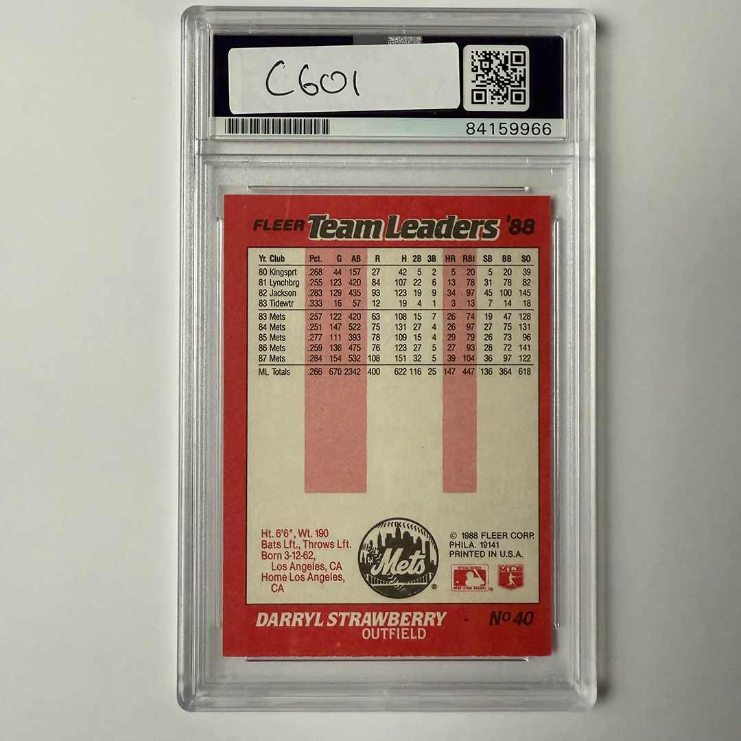 Darryl Strawberry Signed 1988 Fleer Kaybee #40 PSA Auto Authentic - Image 2