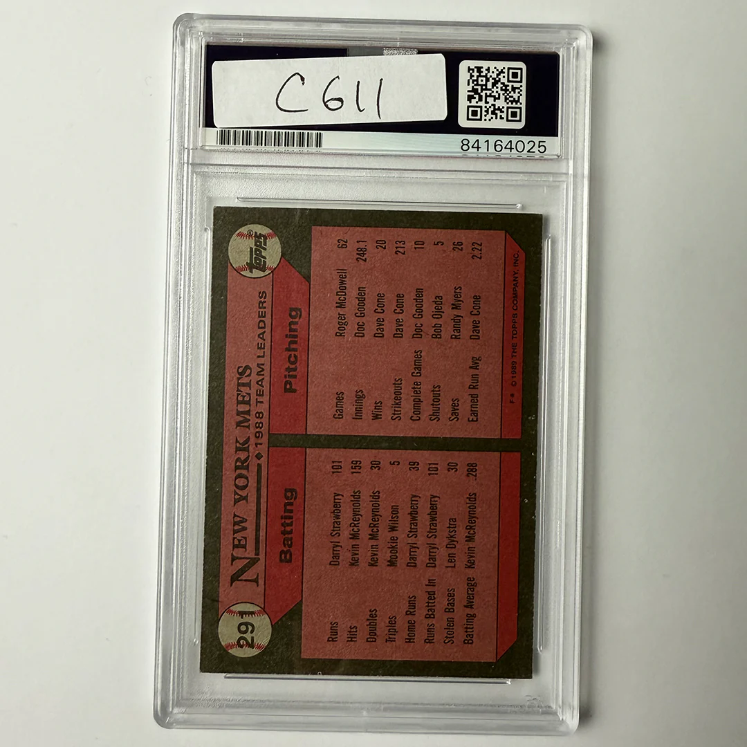 Darryl Strawberry Signed 1989 Topps #291 PSA Auto Authentic - Image 2