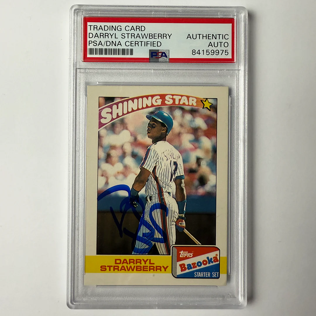 Darryl Strawberry Signed 1989 Topps Bazooka #20 PSA Auto Authentic