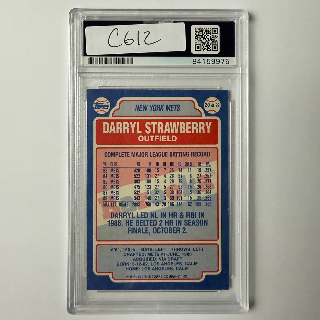 Darryl Strawberry Signed 1989 Topps Bazooka #20 PSA Auto Authentic - Image 2