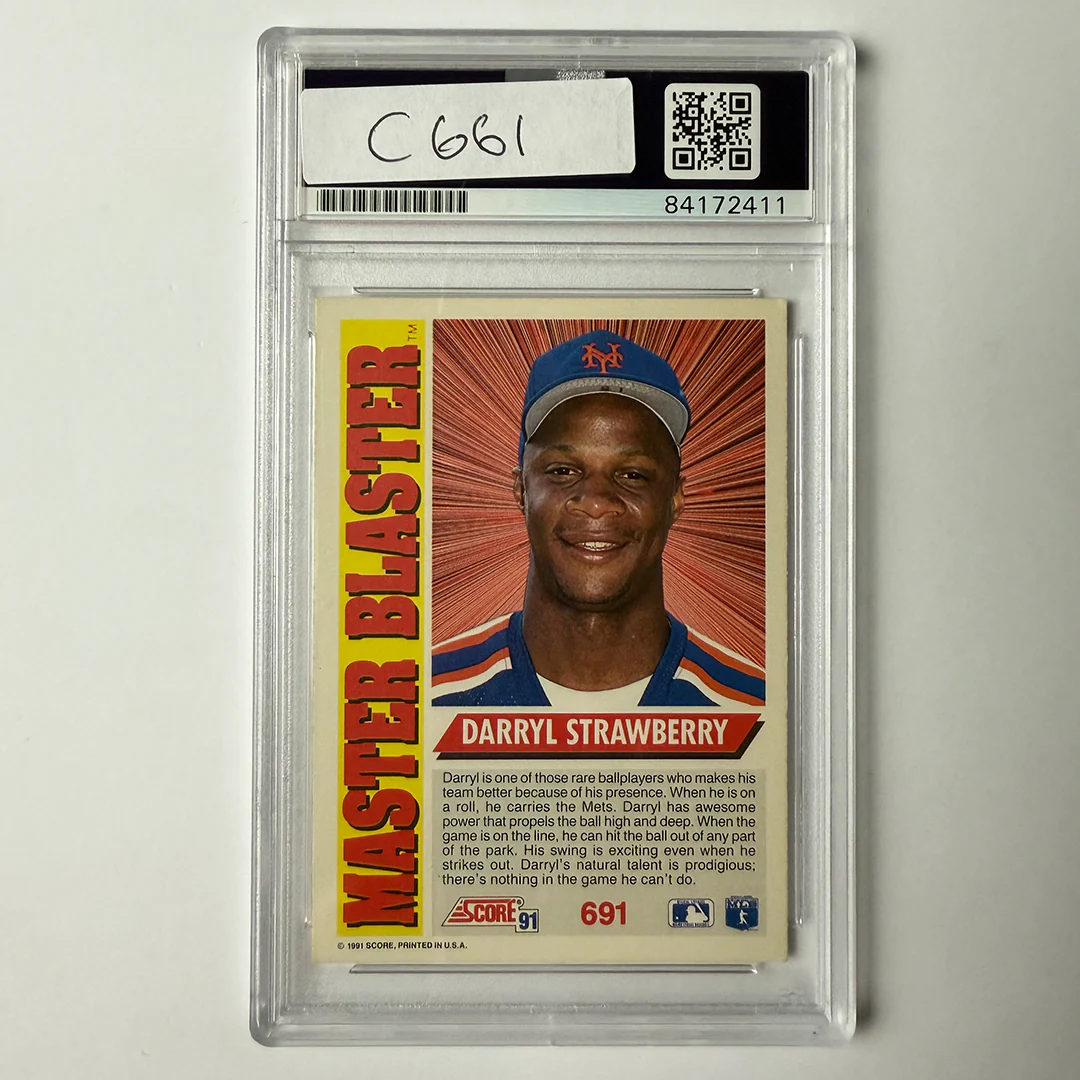 Darryl Strawberry Signed 1991 Score #691 PSA Auto Authentic - Image 2