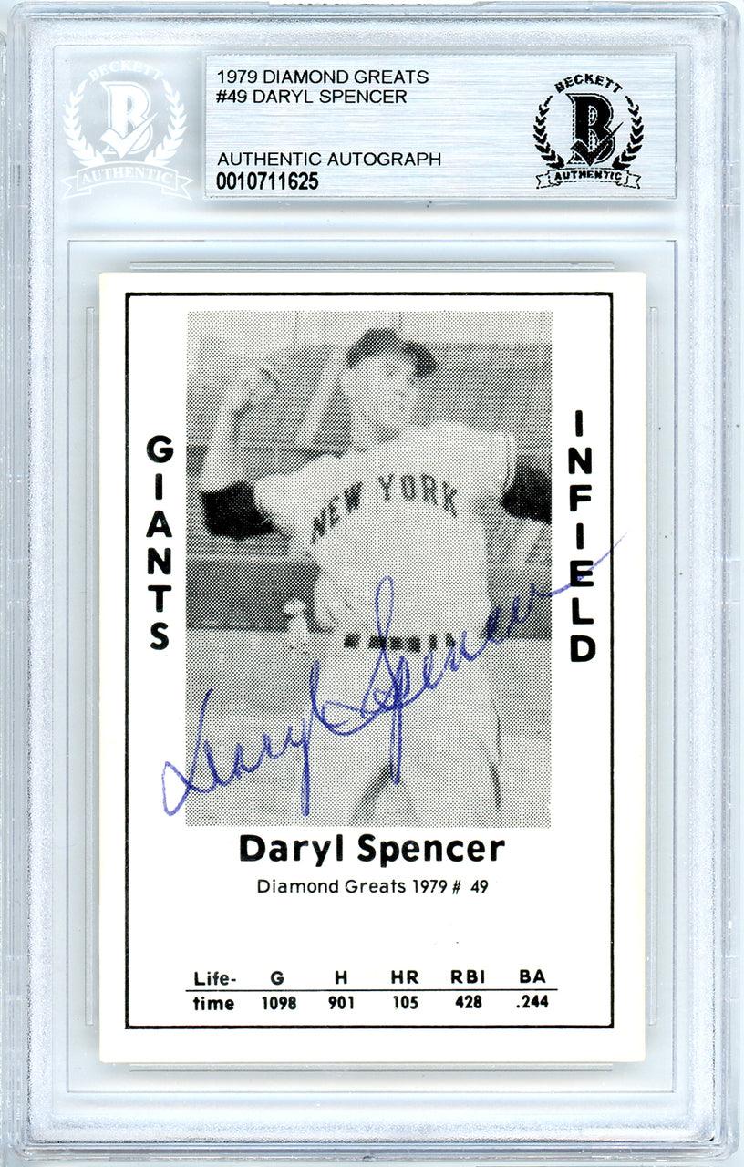 Daryl Spencer Autographed 1979 Diamond Greats Card #49 New York Giants Beckett BAS #10711625
