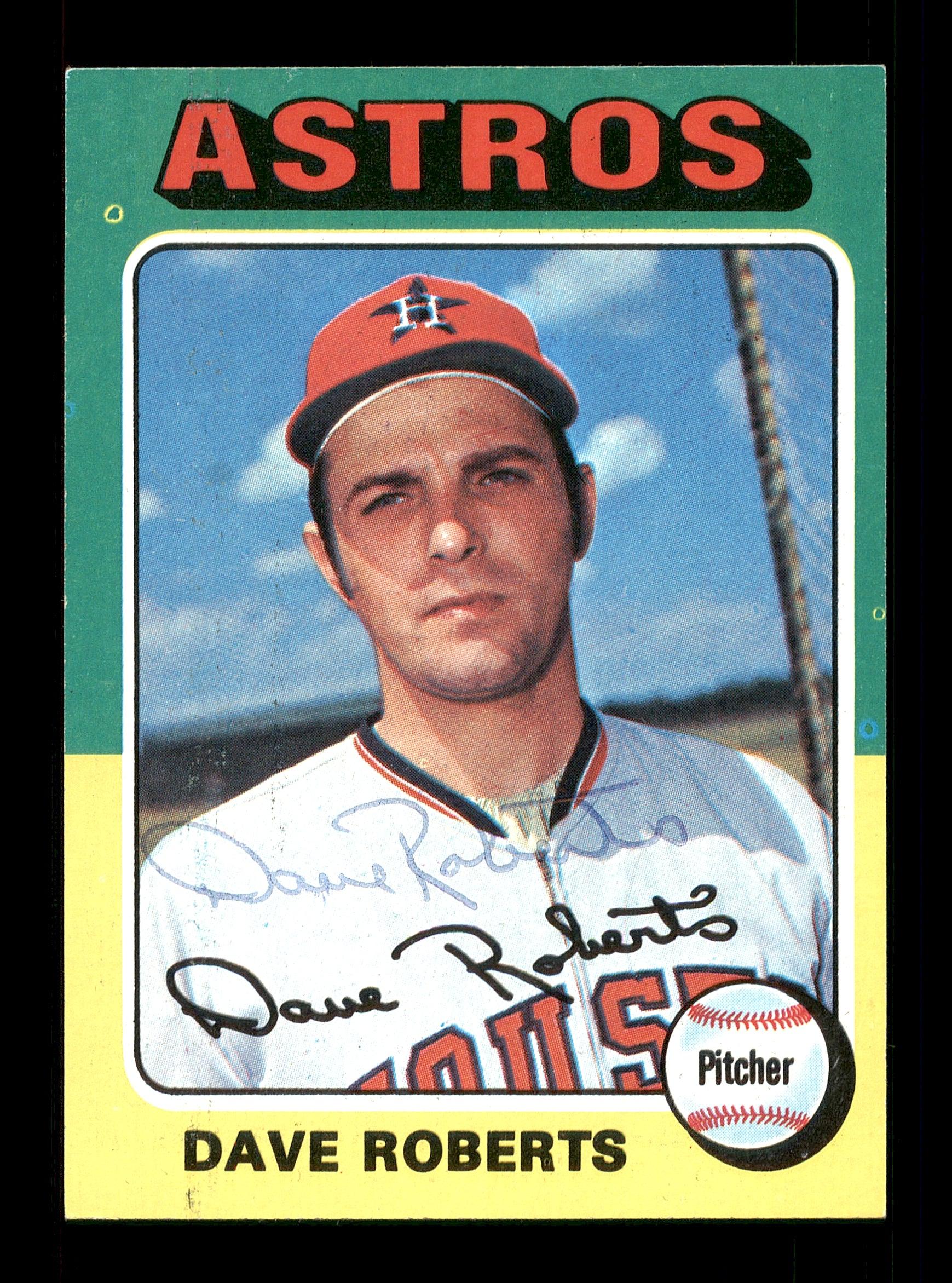Dave Roberts Autographed 1975 Topps Card #301 Houston Astros SKU #168432